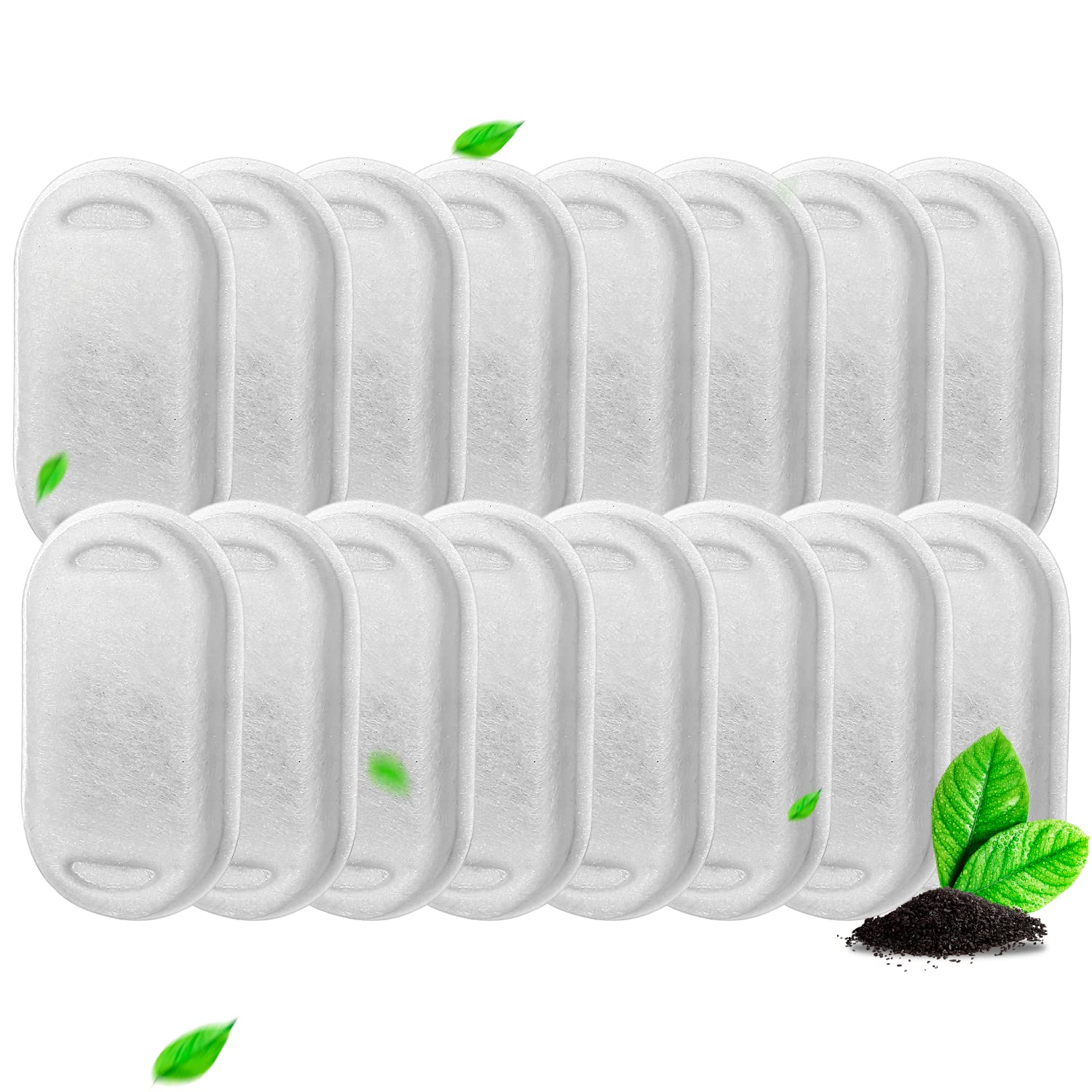 Nautypaws Cat Water Fountain Filters, 8 Pack Cat Fountain Filter Replacement With 8 Sponges For 67Oz/2L Pet Water Fountain Stainless Steel, Dog Water Fountain……