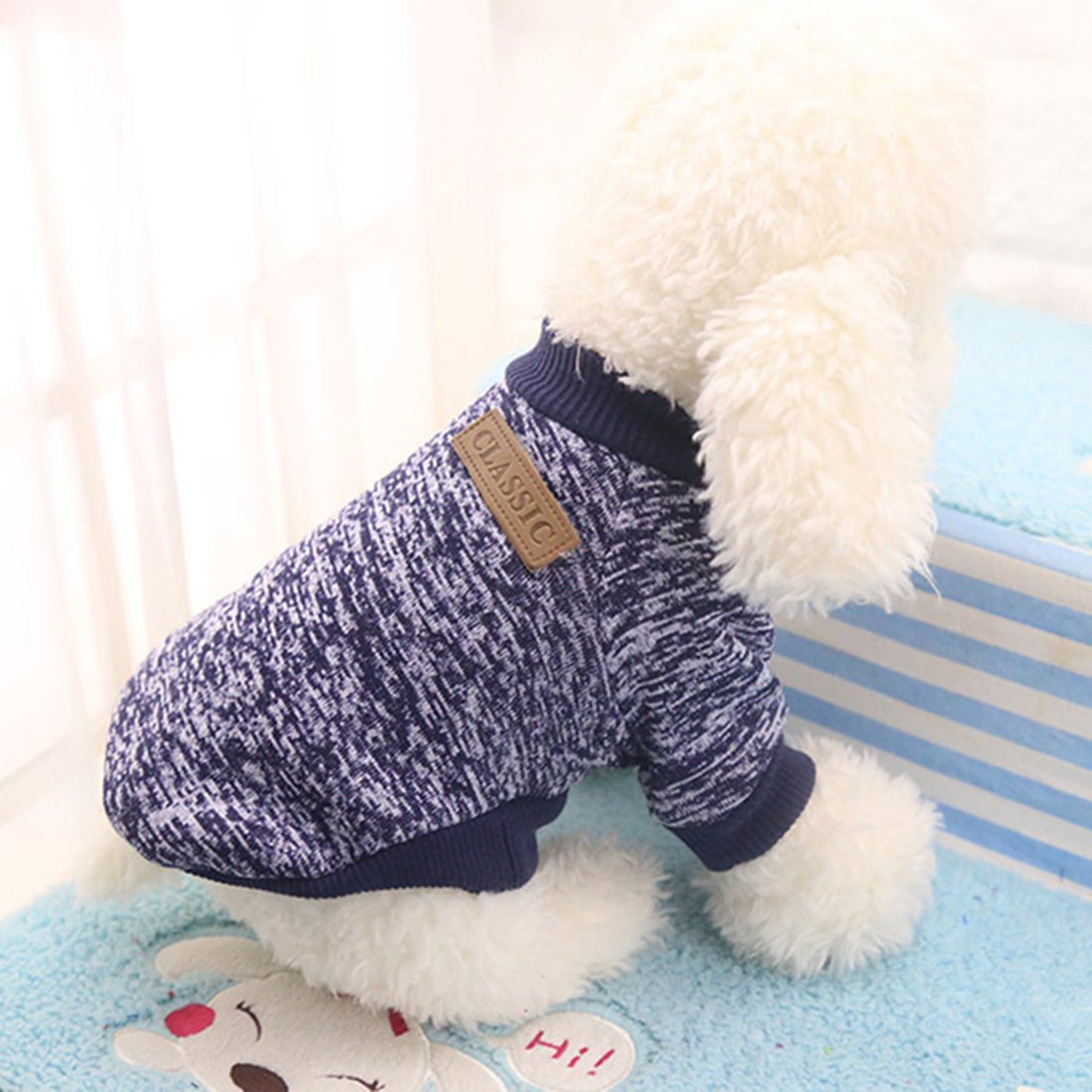Idepet Pet Dog Classic Knitwear Sweater, Fleece Coat For Small,Medium Dog,Warm Pet Dog Cat Clothes,Soft Puppy Customes 2 Color (