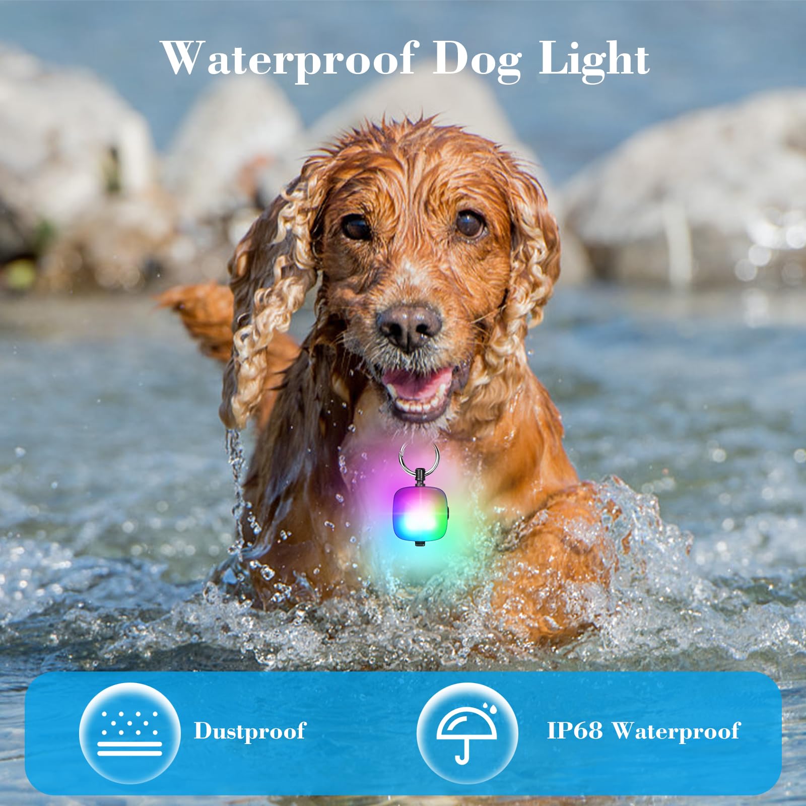 Jufds Rechargeable Dog Lights 2Pack Led Dog Collar Lights Clip On With 4Modes Safety Harness Leashes Lighting For Dog Night Walk