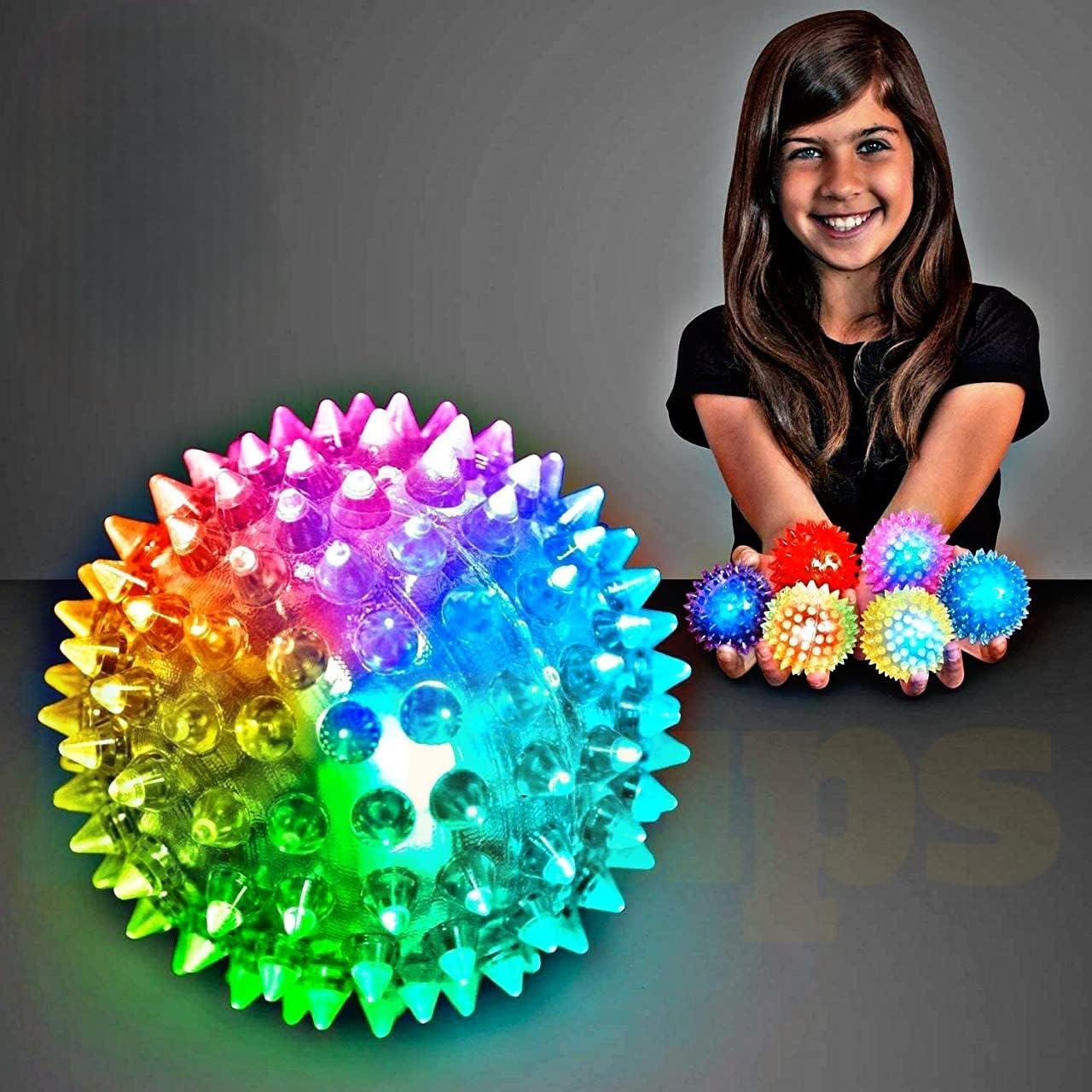 D&C PAWS Rubber Led Spiked Ball Dog Chew Toy, Assorted Whistle Squeaky Squeaker Sound Ball Puppy Dog Cat Pet Chew Playing Rubber