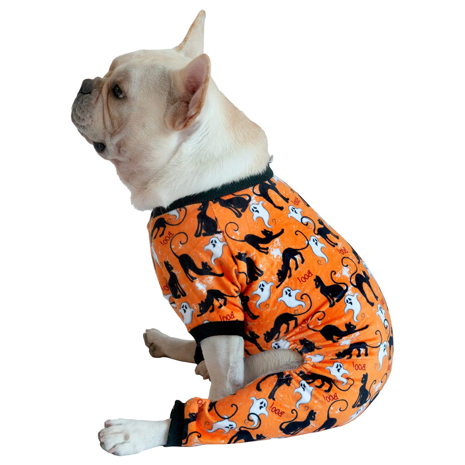 Cutebone Halloween Dog Pajamas Pet Clothes Cat Apparel Shirt Winter Holiday Cute Pjs Bodysuit For Doggie Onesies P173M