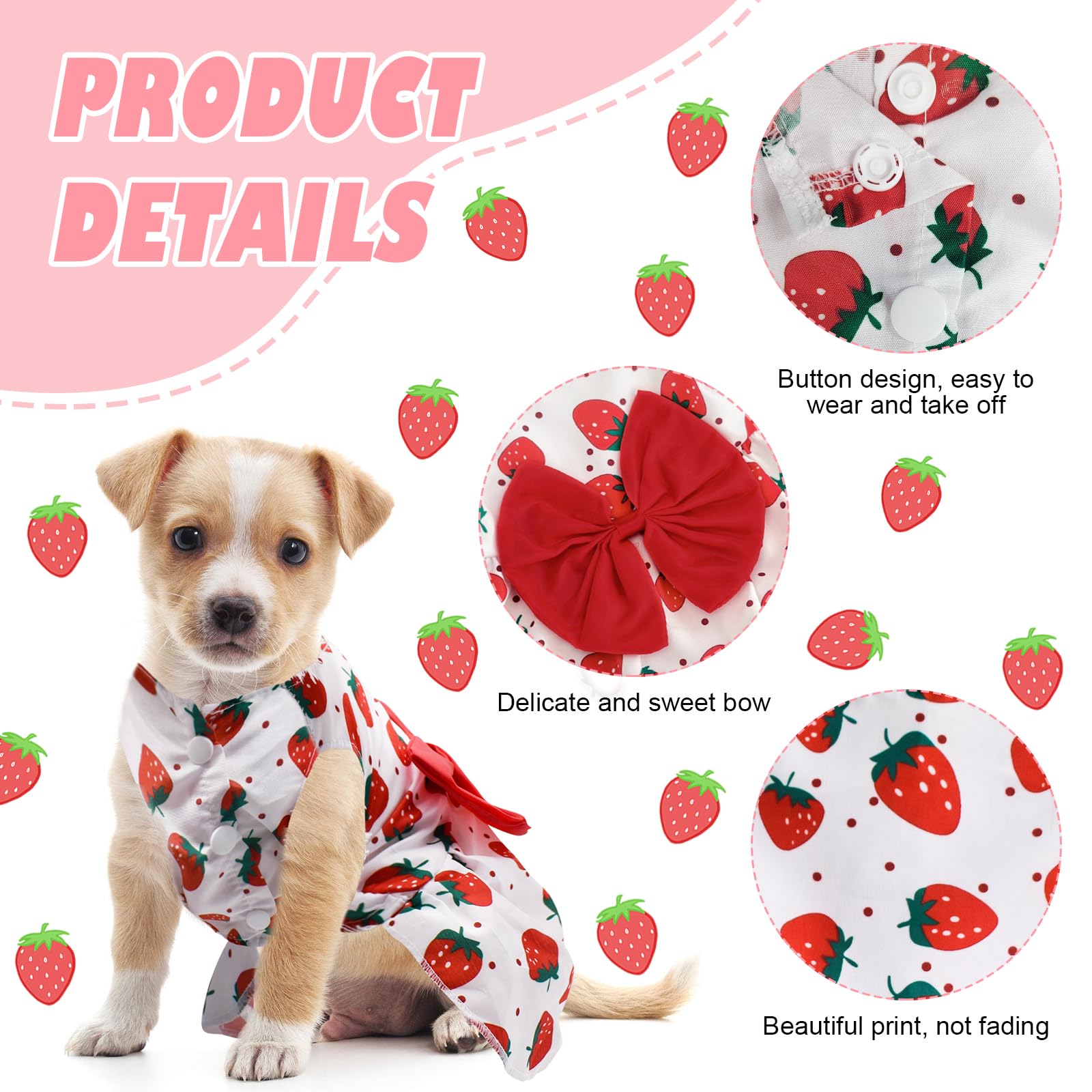 Katolk 6 Pieces Dog Dresses For Small Dogs Girls, Cute Princess Puppy Kitten Dog Dresses With Flowers And Bowknot For Pet Cats,