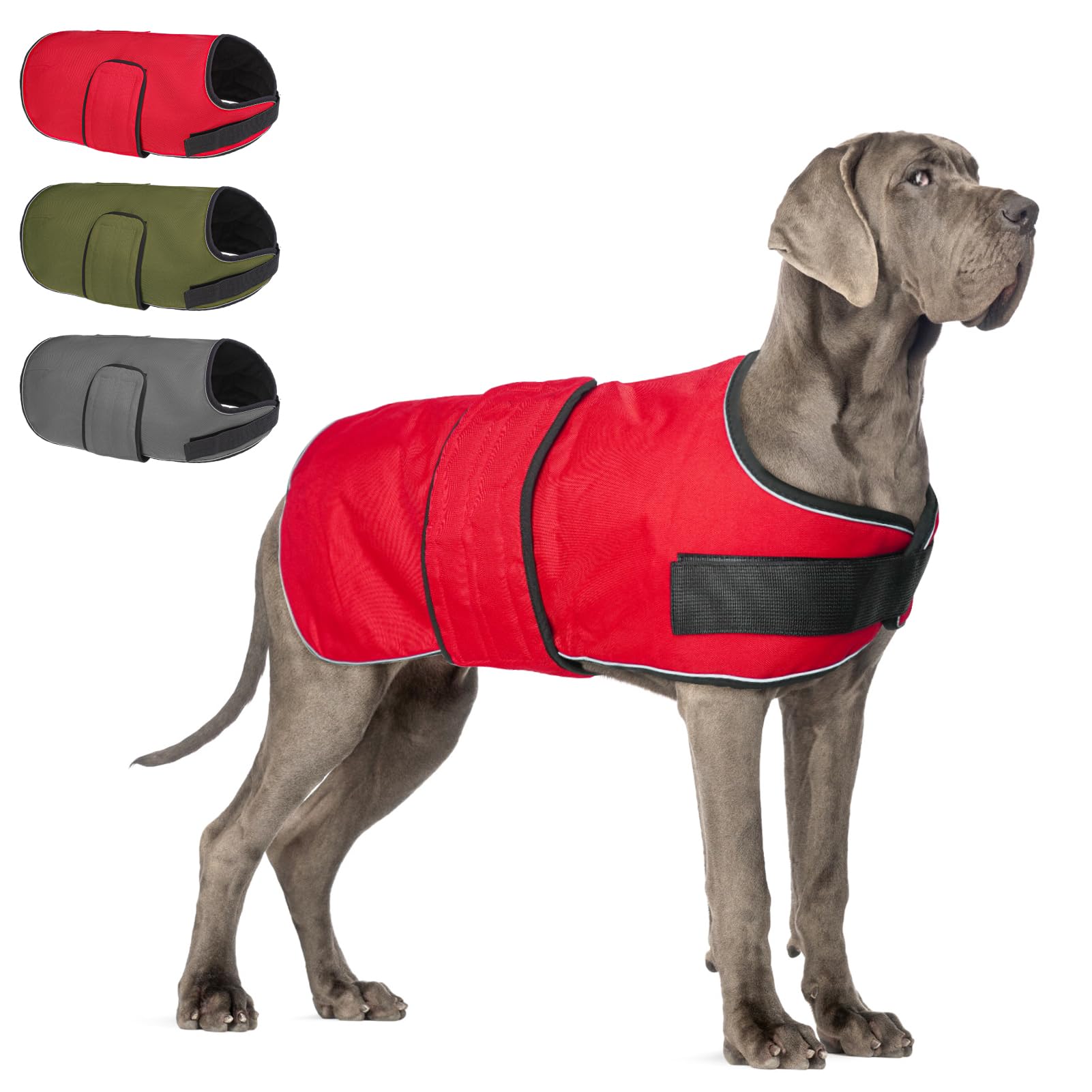 BEAUTYZOO Reflective Dog Winter Coat - Waterproof Windproof Dog Jacket with Fleece Lining - Sizes for Small to Great Dane