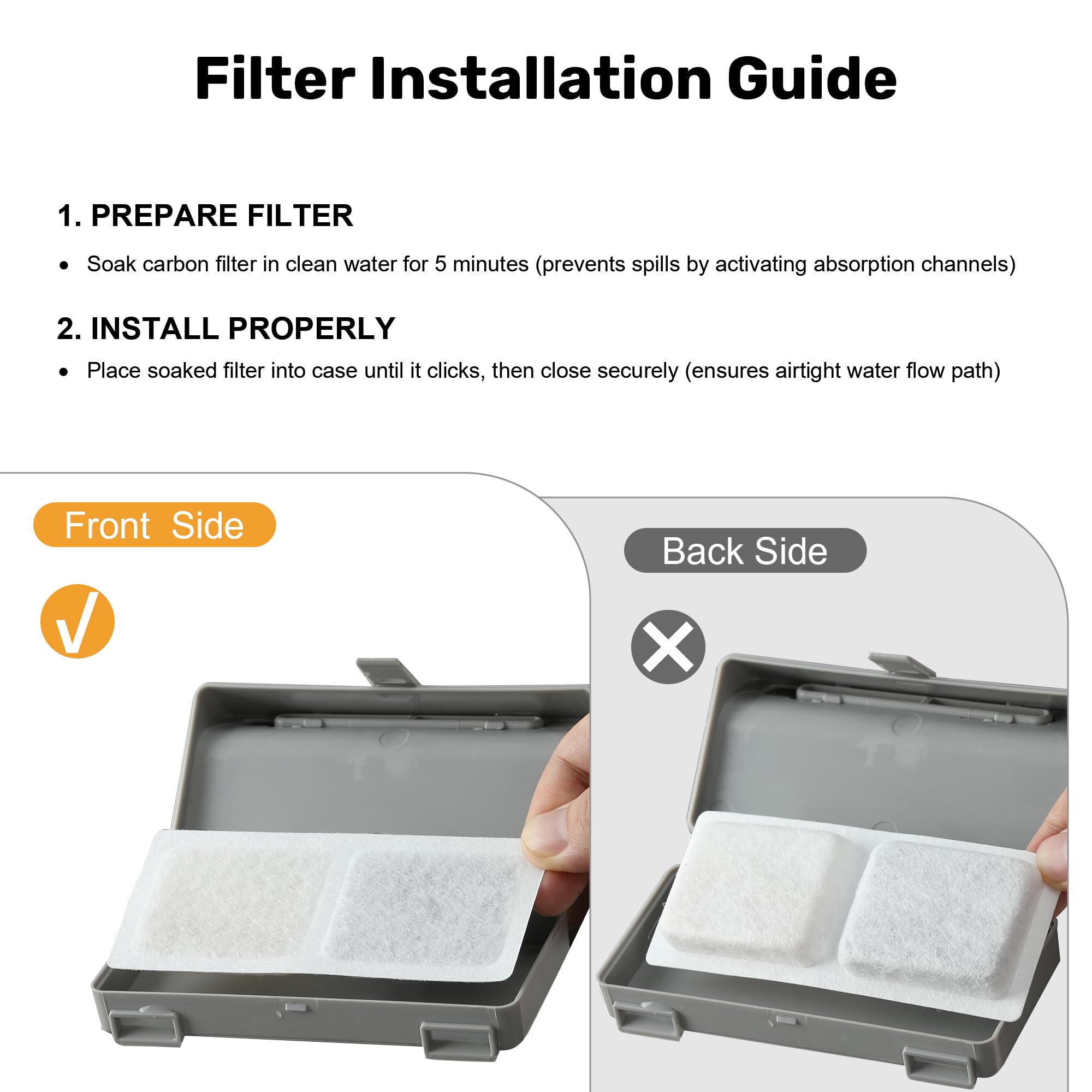 Dog Cat Pet Water Fountain Filter Replacement 8 Packs - Activated Carbon & Ion Exchange Resin Filters With Pump Foam Sponges - C