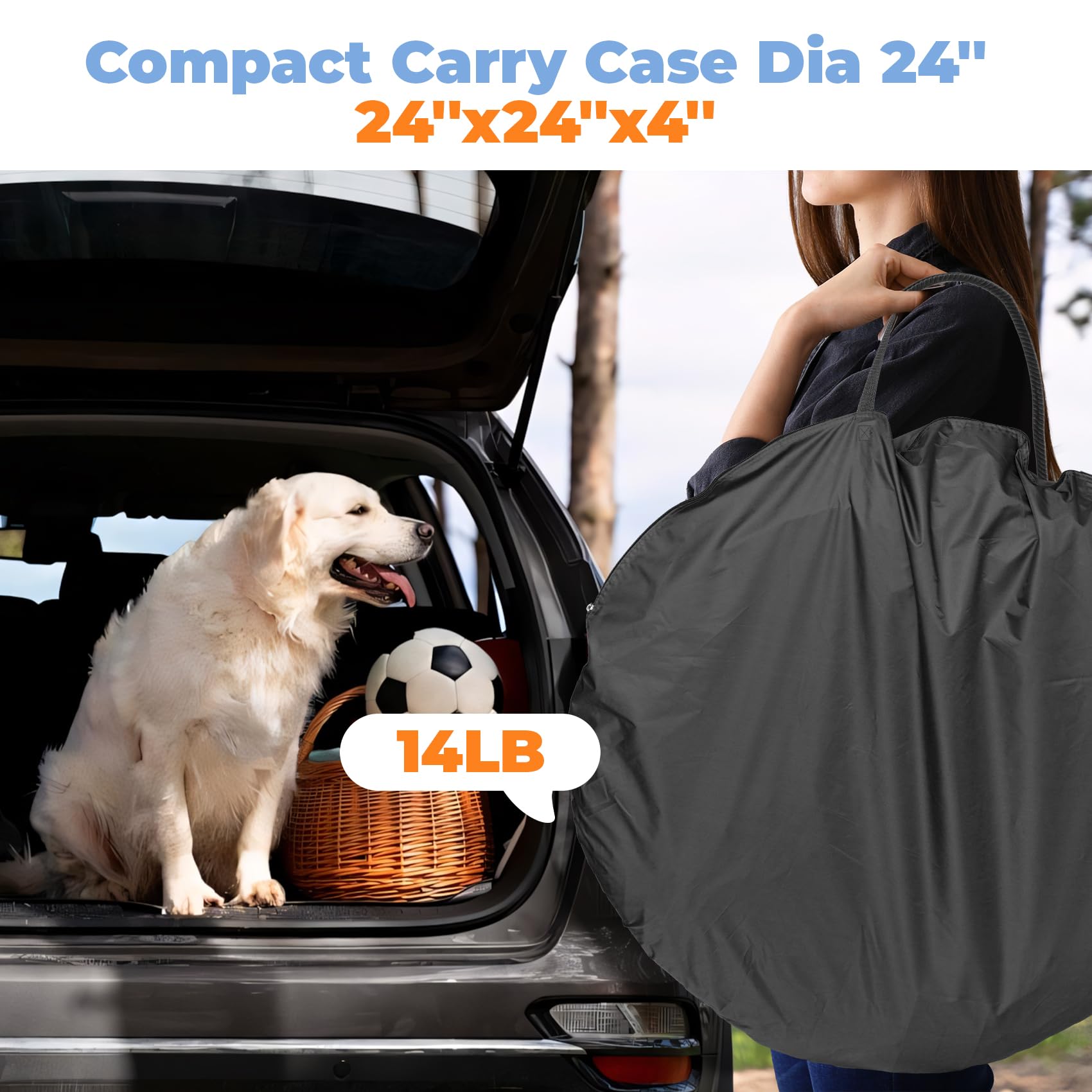 Xxlarge Popup Portable Dog Houses, 10'X4.8'H Assembly-Free Gazebo-Style Kennel Dog Playpen Pet Screen Tent Sun Shade Shelter, Do
