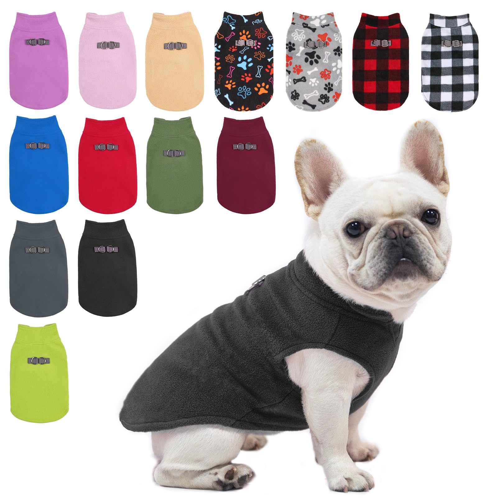 Beautyzoo Dog Fleece Vest Sweater Winter Jacket For Small And Medium Dogs With D-Ring Leash Cold Weather Coat Hoodie For Xs S M Dogs Boy Or Girls