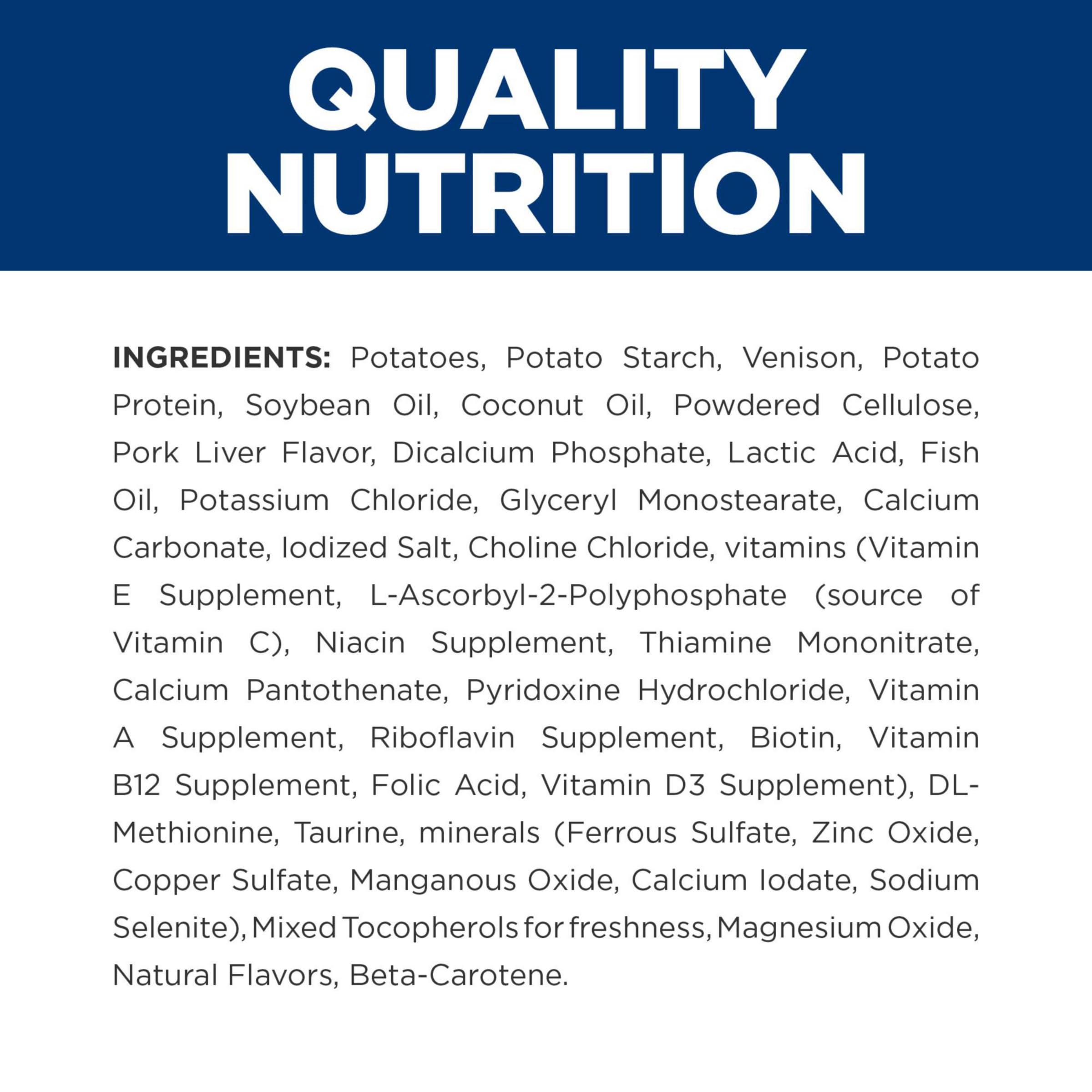 Hills Prescription Diet d/d Food Sensitivities Grain Free Potato & Venison Flavor Dry Dog Food, Veterinary Diet, 25 lb. Bag