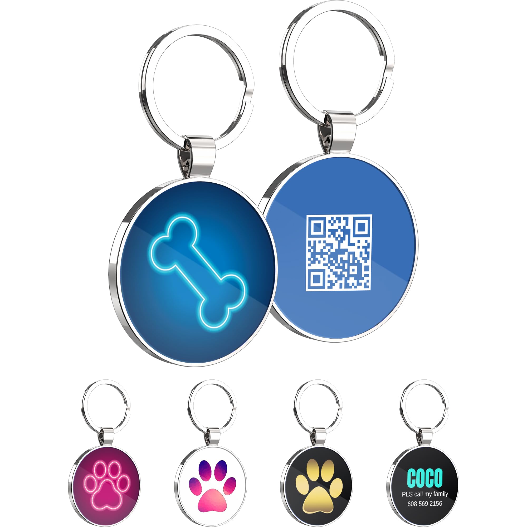 Kekid Qr Code Dog Tags, Personalized For Pets - Custom Name Id Tags - Free Online Scan & Receive Instant Location Alert Email