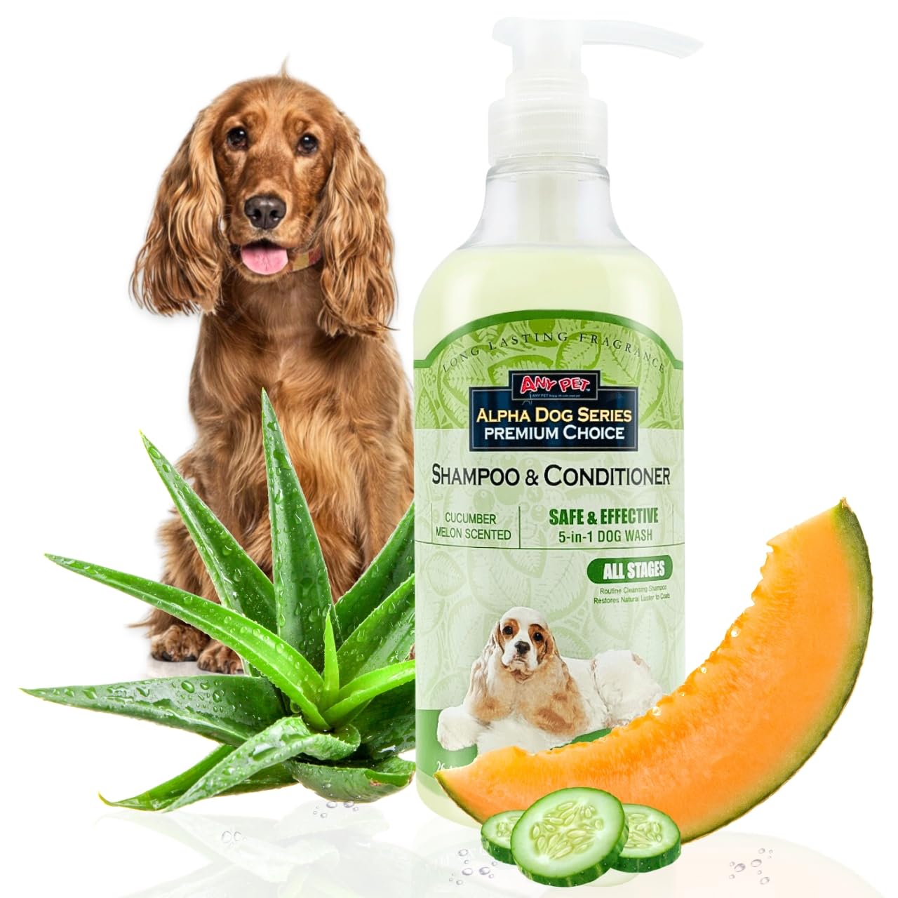 Alpha Dog Series All Stages Dog Grooming Natural Dog Shampoo And Conditioner With Aloe Vera, Ph Balanced Shampoo For Dogs, Tear-