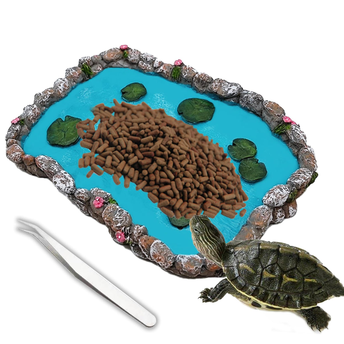 JWIZYOTR Reptile Water Dish Bearded Dragon Food Bowl Reptile Water Bowl Reptile Food Dish for Snake, Hermit Crab, Tortoise, Frog