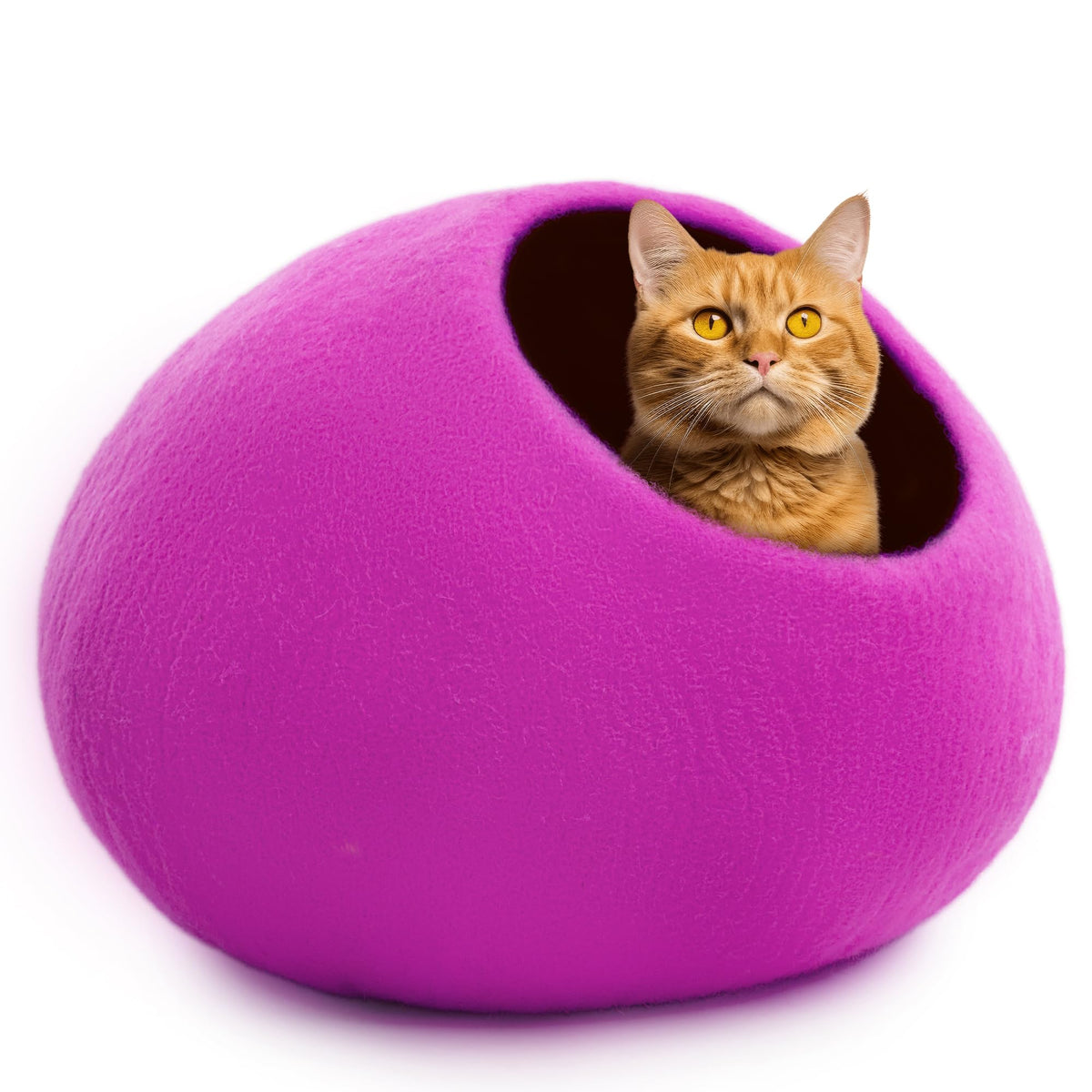Woolygon Premium Wool Cat Cave Bed - Felt Cat Cave Handmade From 100% Merino Wool, Eco-Friendly Felt Cat Bed For Indoor Cats And