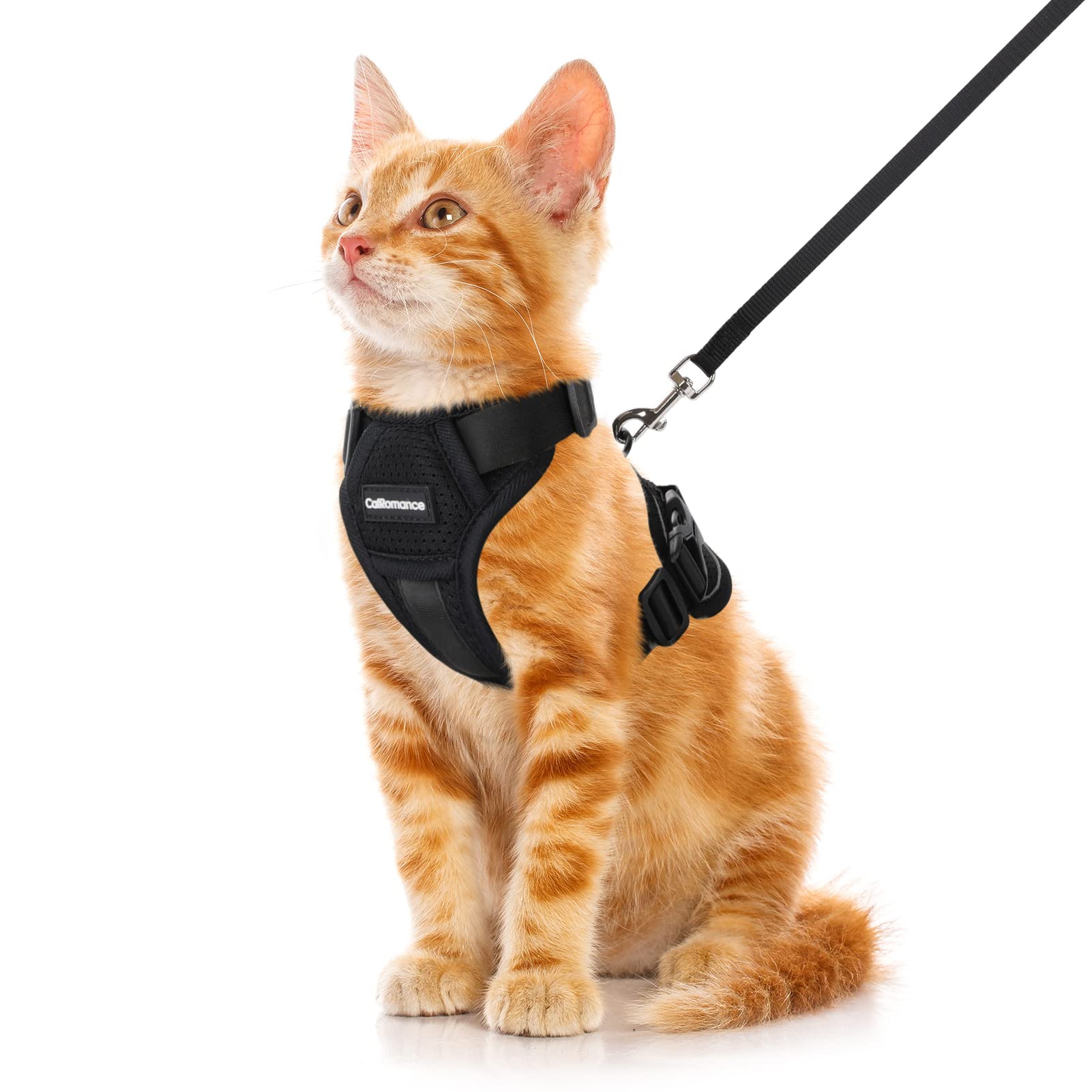 CatRomance Cat Harness Escape Proof, Breathable Mesh Cat Walking Harness, Adjustable Cat Harness and Leash Set with Reflective S
