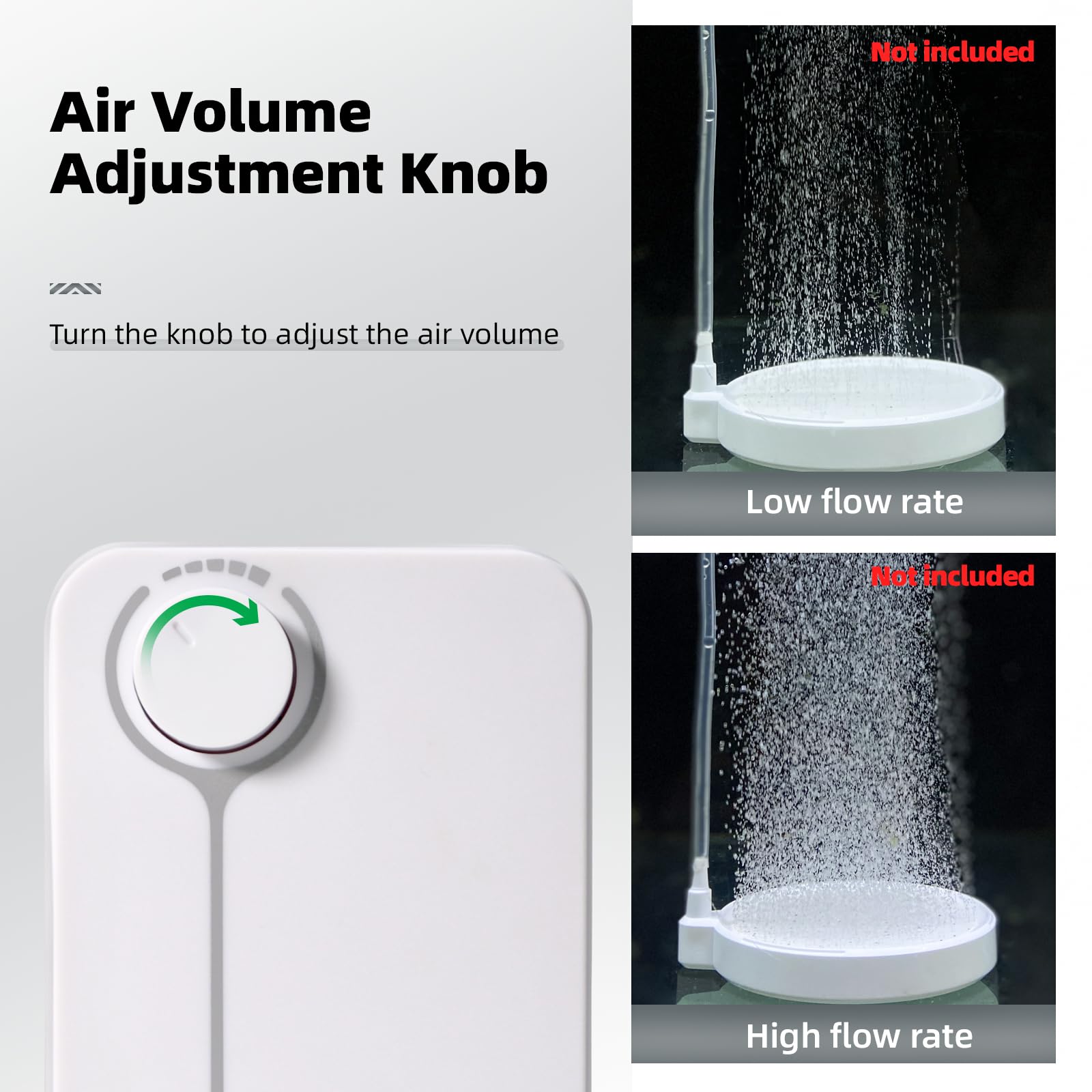 boxtech Upgrade Aquarium Air Pump, Ultra-Quiet Fish Tank Oxygen Pump with Adjustable Airflow, Powerful Air Pump with 2 Outlets t