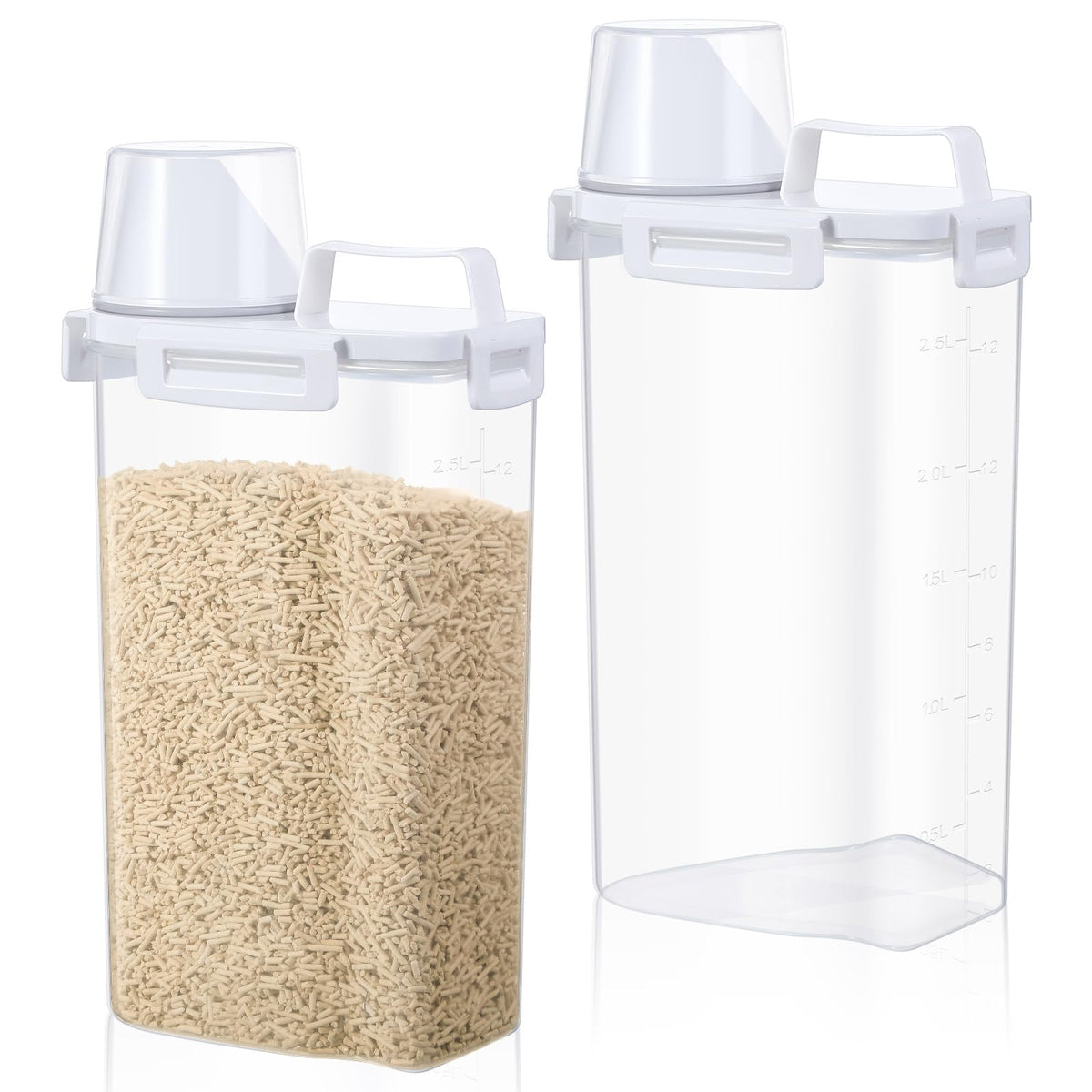 Teenyyou 2 Pcs Cat Litter Storage Container With Airtight Lid And Handle Cat Litter Storage Bin With Spout Sealable Heavy Duty C