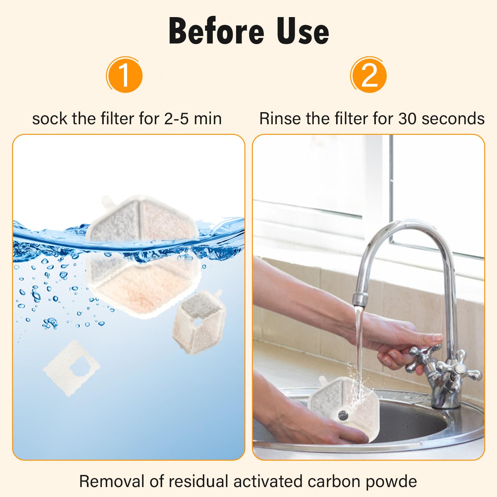 Ktnaid 12+12 Filter & Sponges For Smartoo 152Oz/4.5L Wireless Cat Water Fountain, Quadruple Filtration Cat Fountain Filter Repla