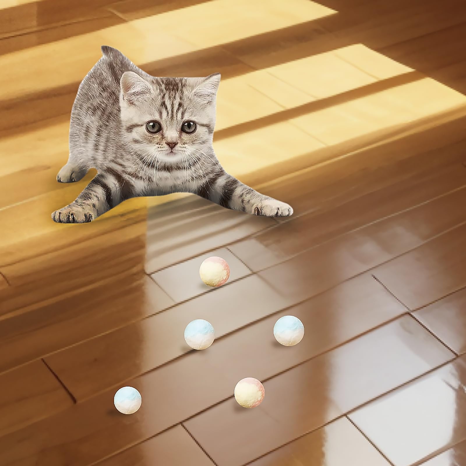 Thxutm 50Pcs 1.2 Inch Cat Toy Balls - Soft Pom Pom Balls Bulk Plush Interactive Kitten Toys For Indoor Cats, Craft Diy Assorted