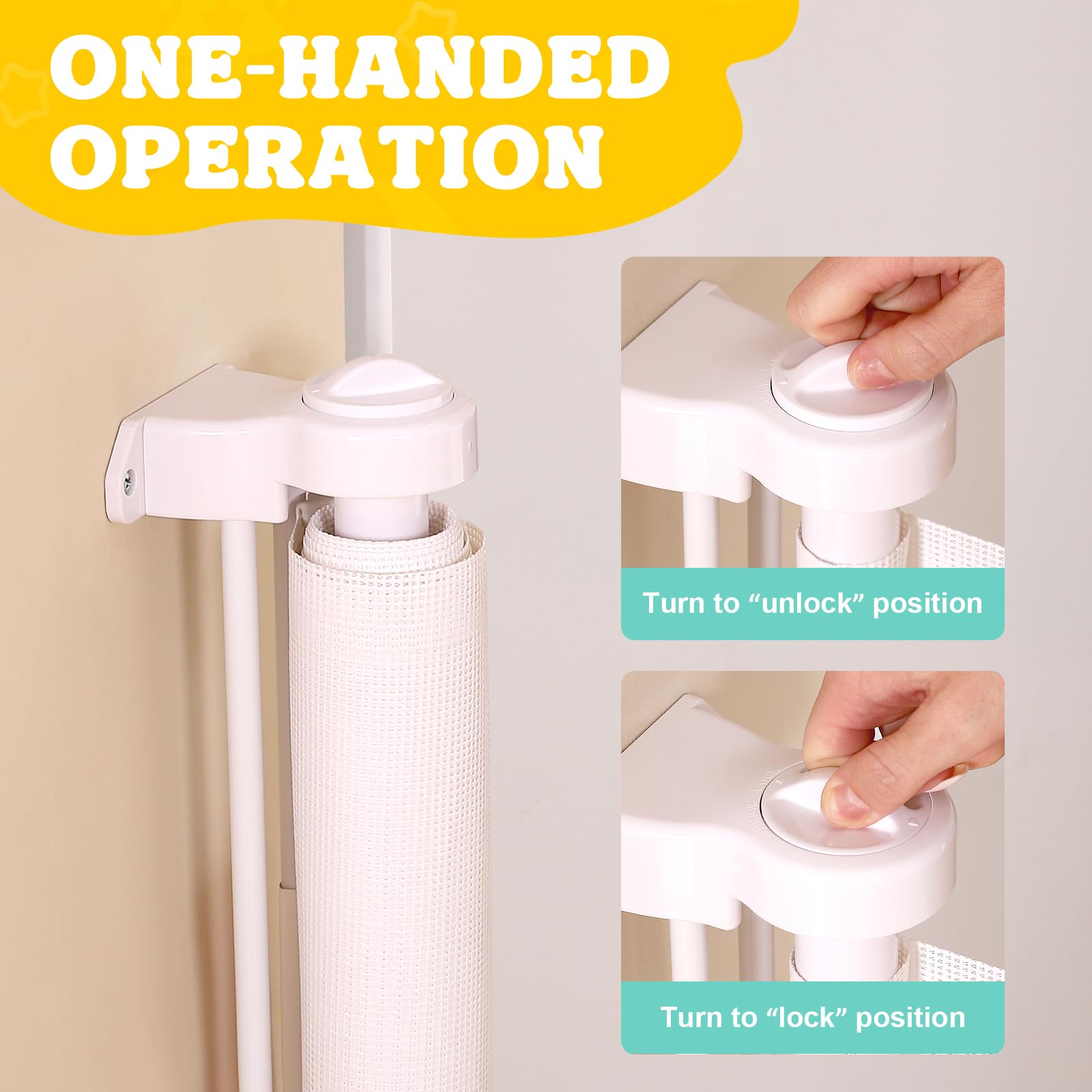 150 Inches Extra Wide Retractable Baby Gates, Baby Gates for Large Openings, Stairs, Hallways and Doorways, Dog Gates for The Ho