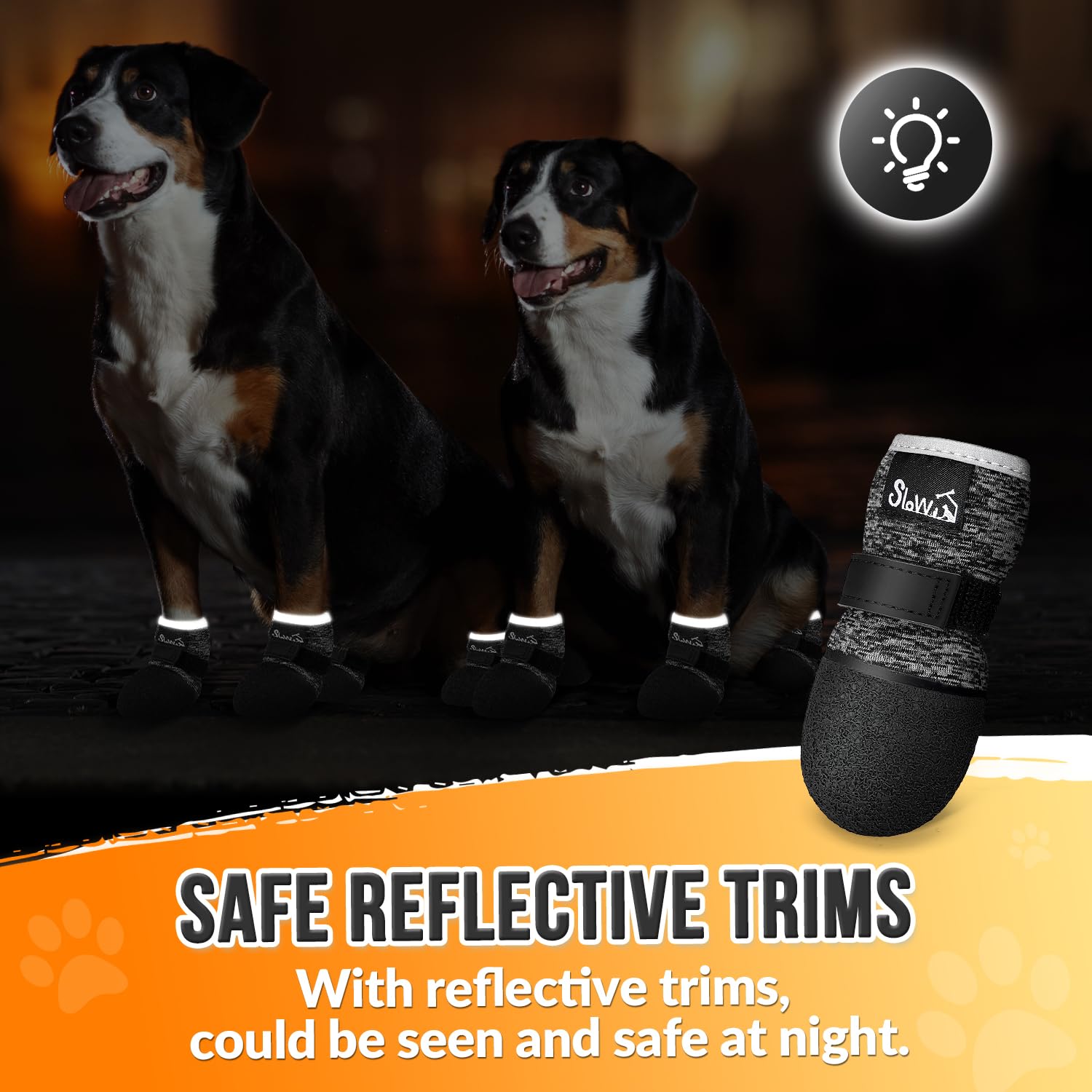 Lukovee Dog Shoes - Breathable Dog Sock Shoes For Hardwood Floor Snow Hot Pavement, Waterproof Non-Slip Soles Booties With Refle