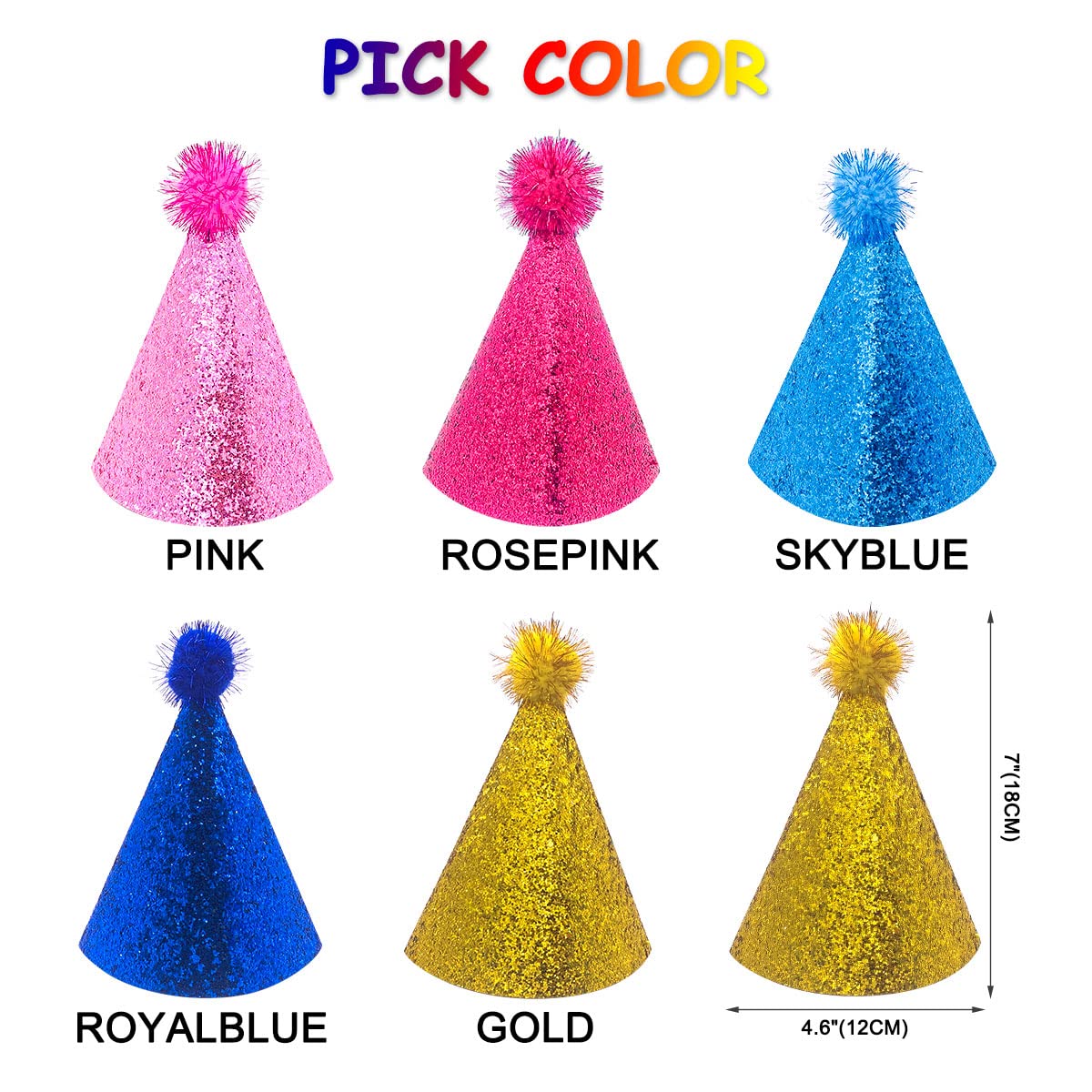 Pet Show 5Pcs Dog Birthday Hat Set For Medium Large Dogs Boys Girls Cone Party Hats With 0-9 Numbers 10 Glue Hair Grooming Acces