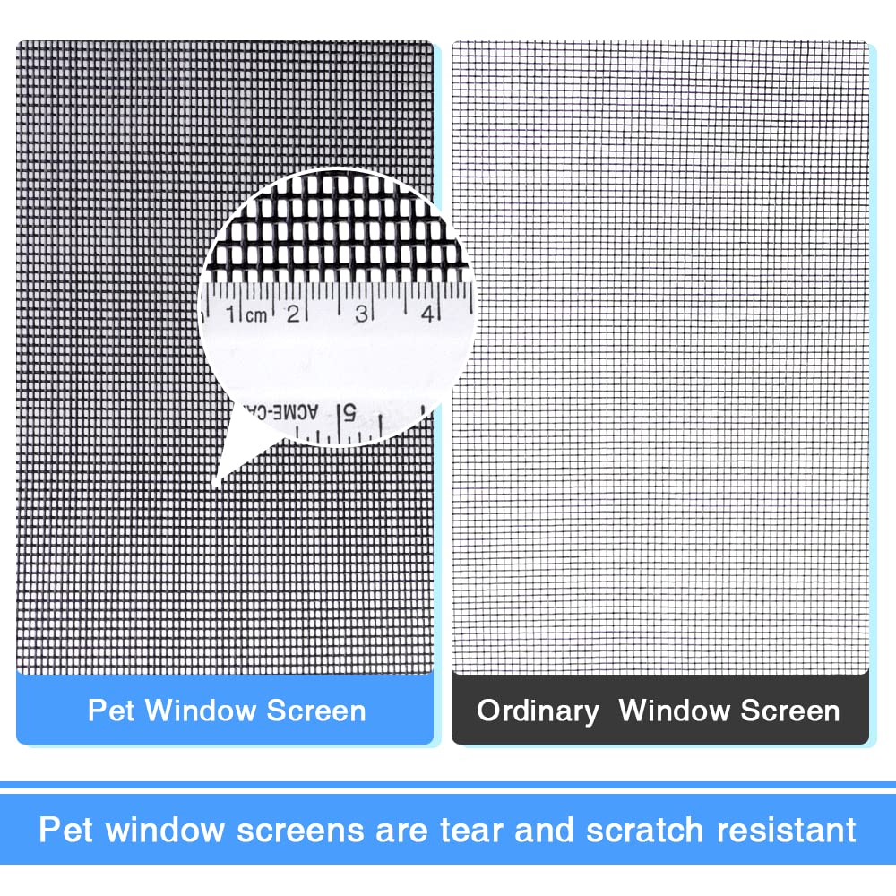 Pet Proof Window Screen Roll 36'' X 200'' Thicken Charcoal Screen Mesh Durable And Scratch-Resistant For Families With Cat Or Do