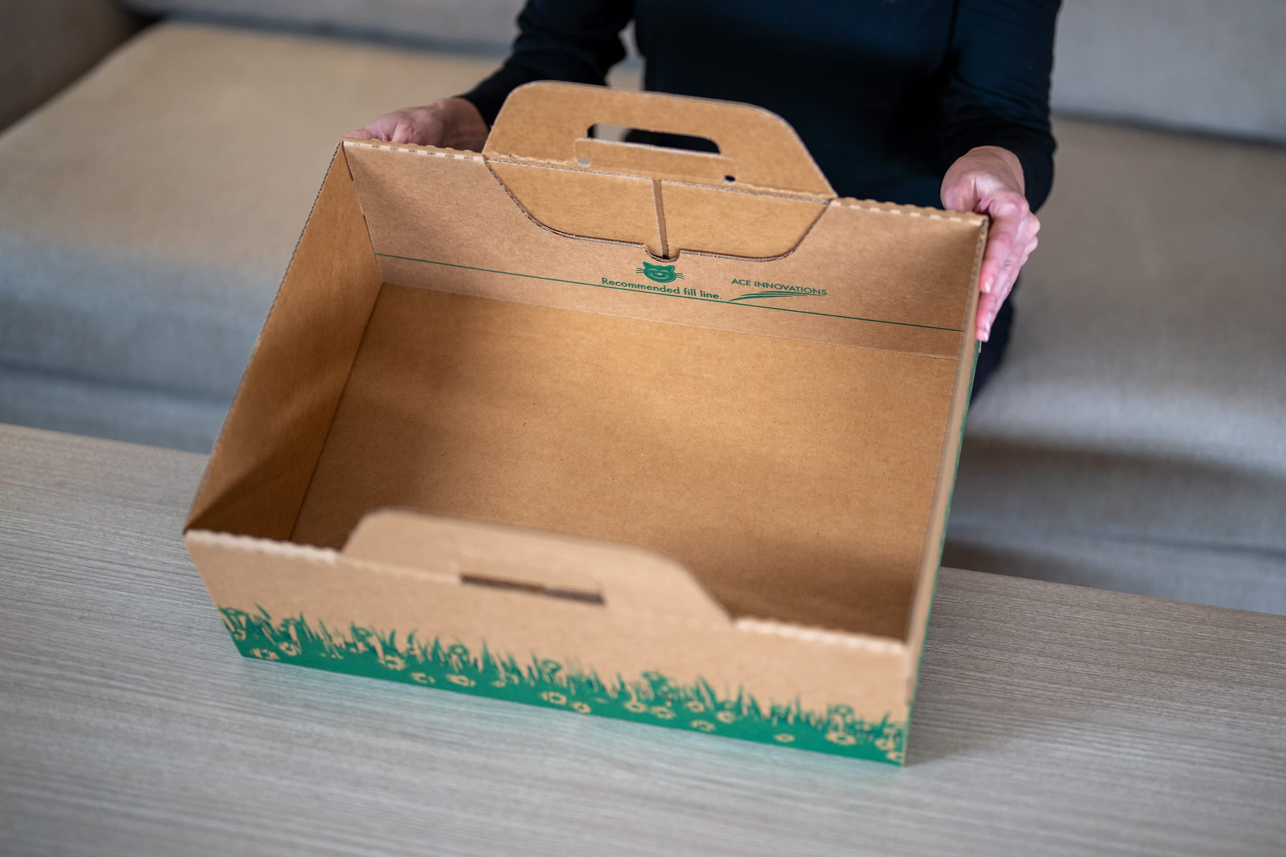 Disposable Ten Second Litter Boxes For Kitty/Cats (10 Count + 1 Cottage). Biodegradable Solution For Quick And Easy Disposal. Made Of Recyclable Material. (10-Pack + Cottage)