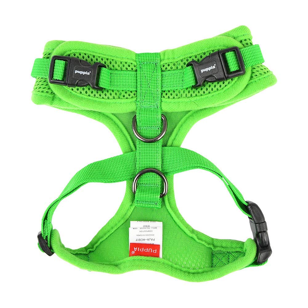 Authentic Puppia Ritefit Harness With Adjustable Neck, Green, Small