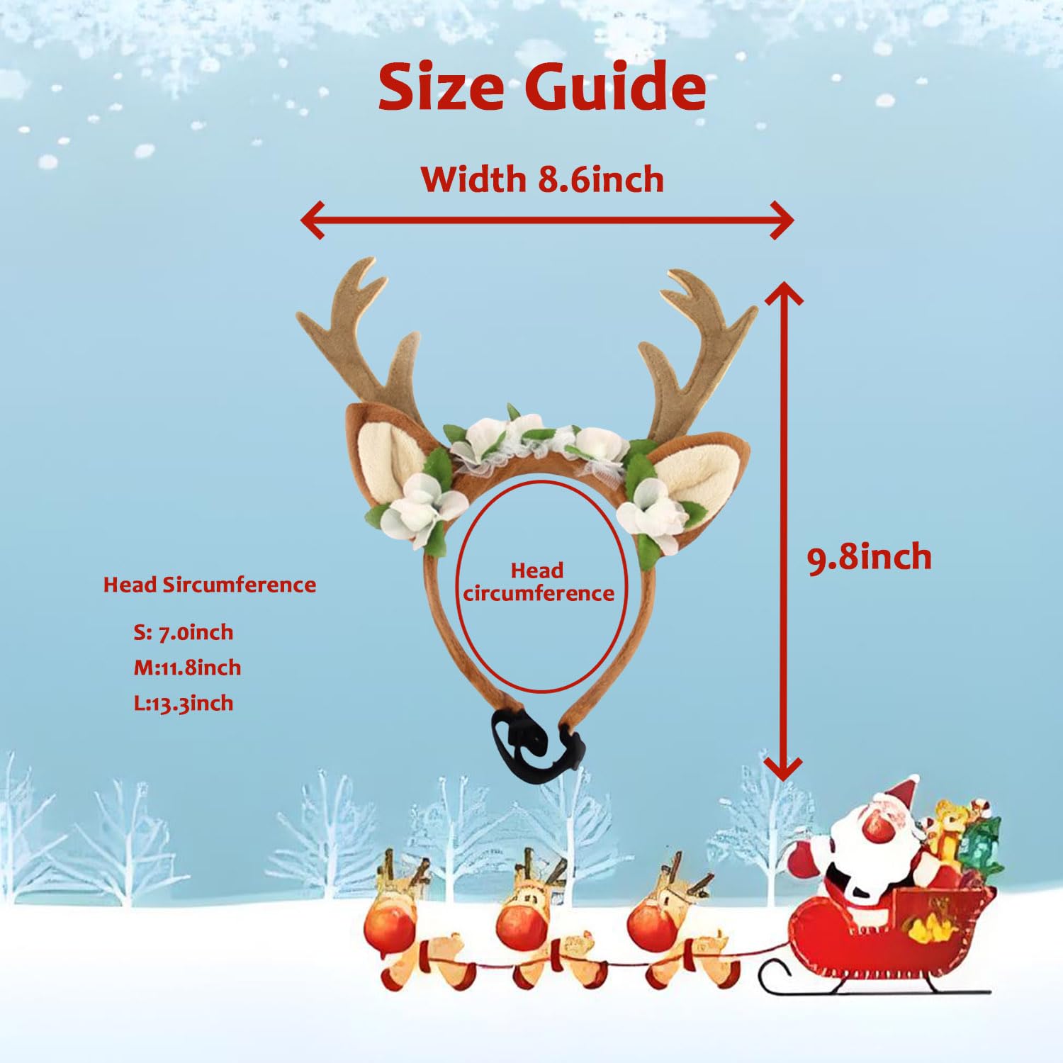 Fladorepet Pet Cat Dog Elk Antler Deer Horn Headband Headwear Hat,Halloween Christmas Dog Reindeer Deer Costume Outfits For Small Medium Large Dogs Pet Hair Accessories Apparel Gifts