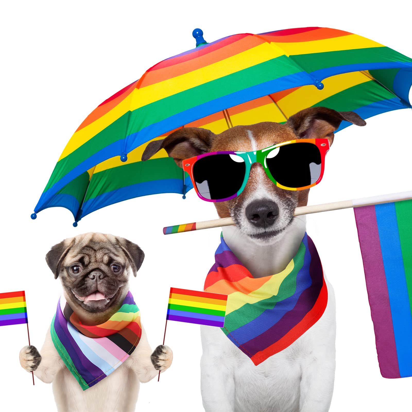 50 Pieces Pride Dog Bandanas Rainbow Dog Bandanas Holiday Dog Bandanas Triangle Dog Scarfs Bibs Rainbow Accessories For Small Me