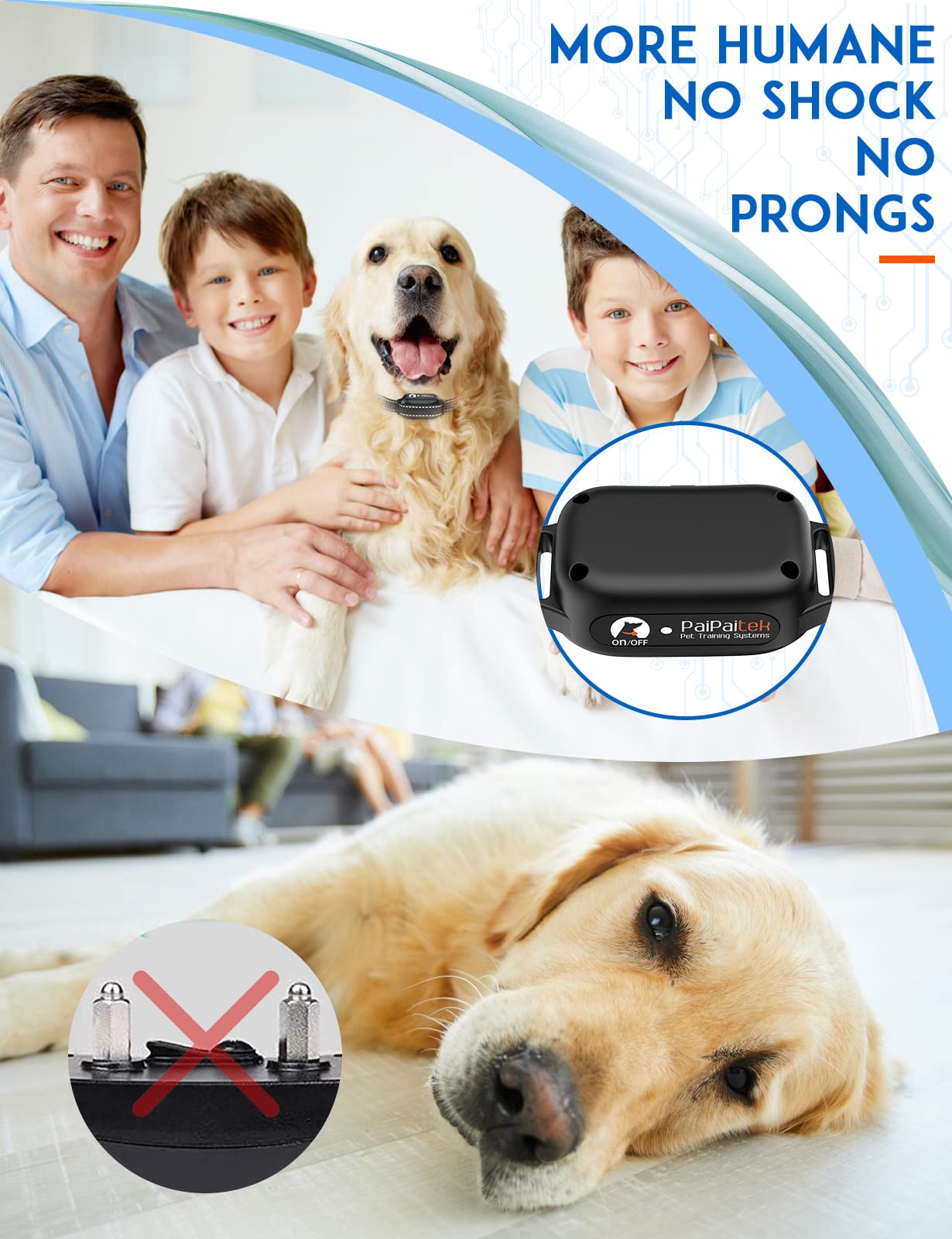 Paipaitek Vibrating Dog Collar No Shock, 3300Ft Range Dog Beep Collar With Remote, Ipx7 Waterproof Rechargeable No Shock Trainin