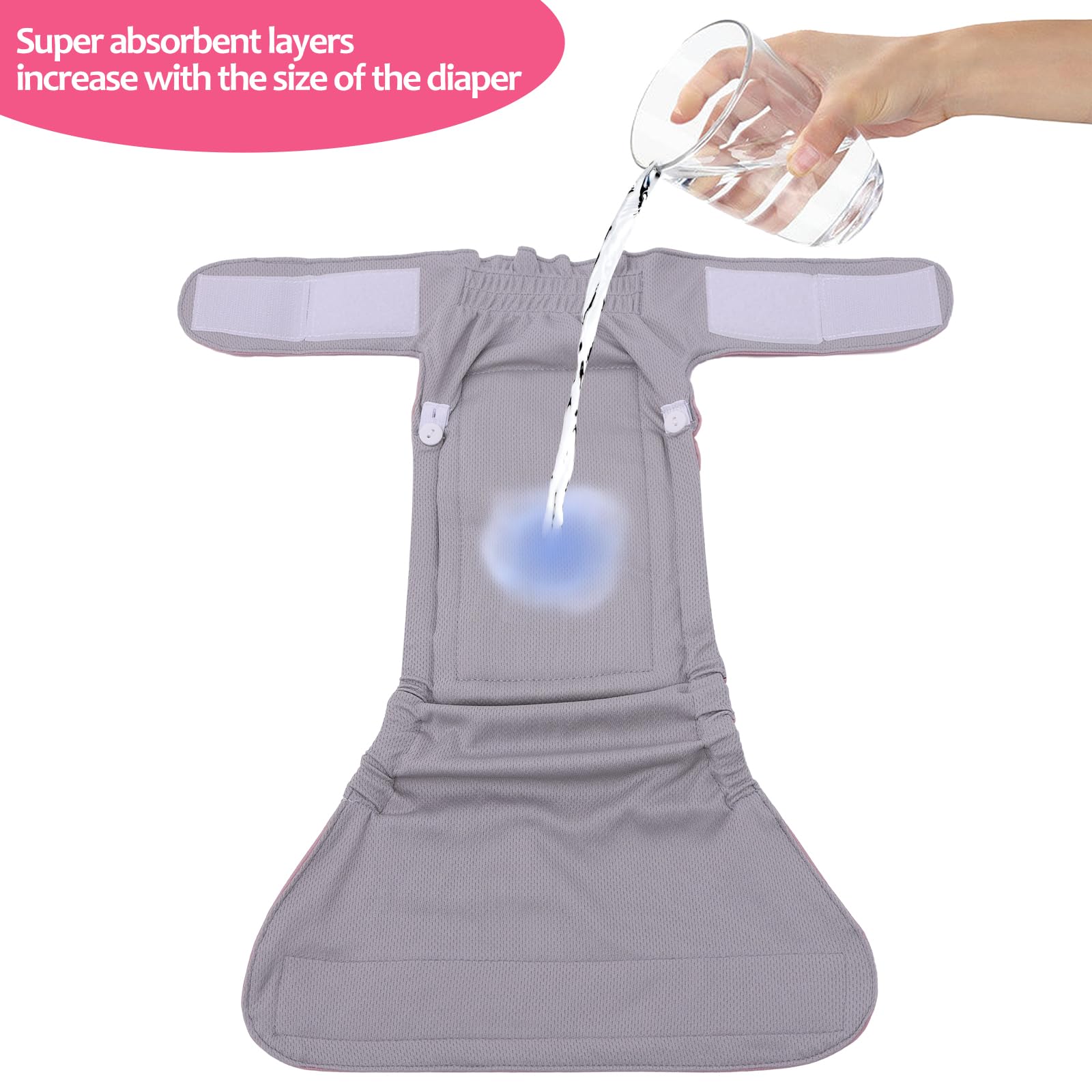 Cutebone Washable Dog Diapers Female No Tail Hole 3 Pack Reusable Doggie Period Training Pants Valentines For Docked-Tail French