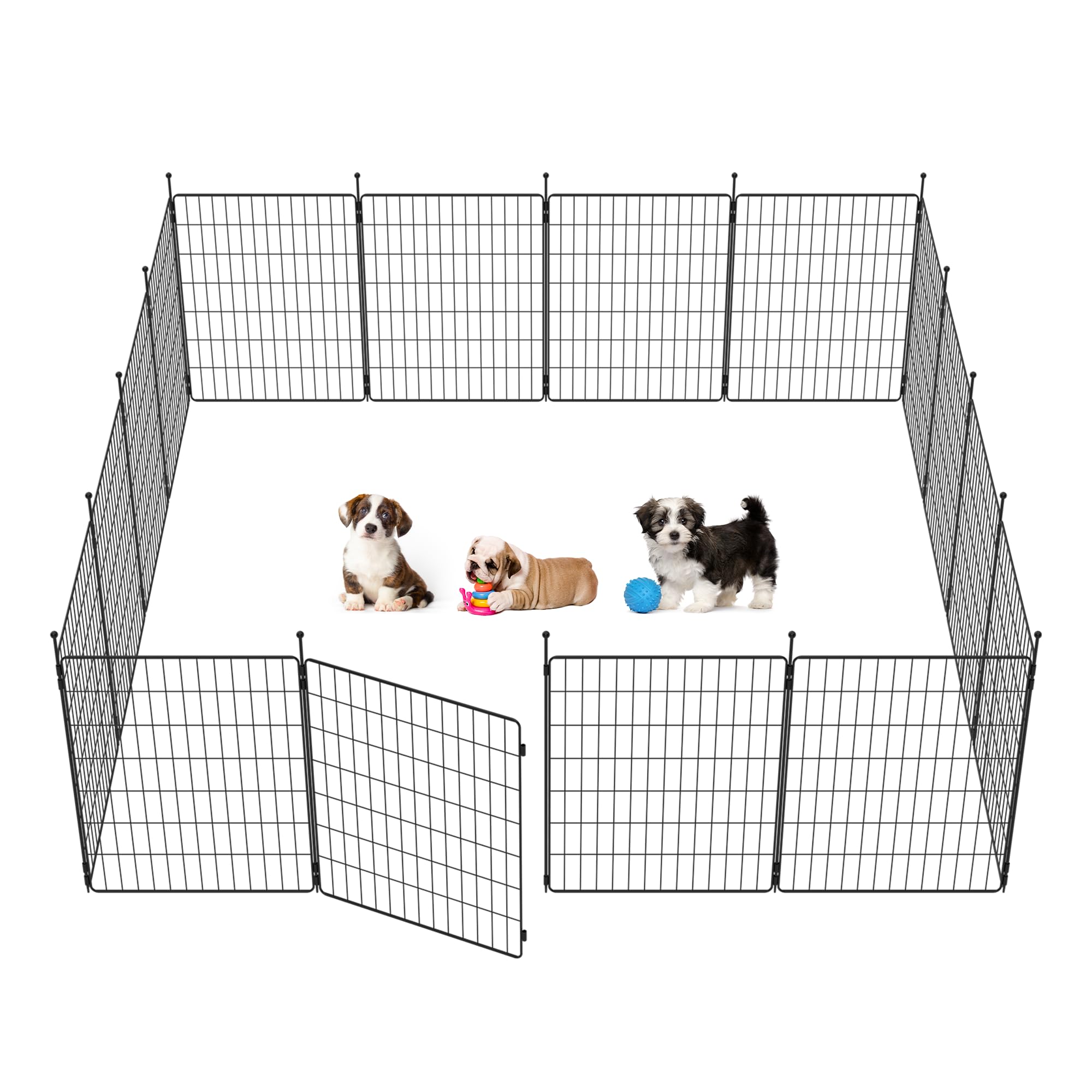 Fxw Minipaws Dog Playpen For Yard & Rv Camping, Expandable 32-Inch 16 Panels For Small And Medium Dogs, Portable For Indoor And 