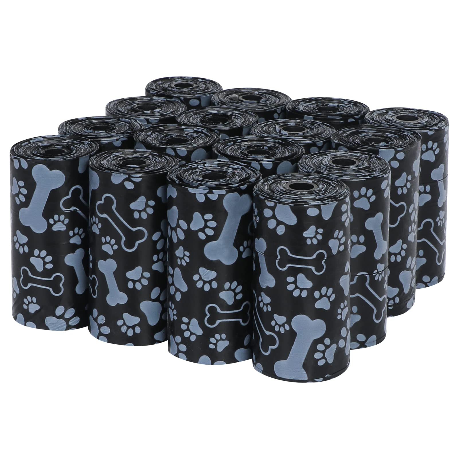Naturetouch Pet Supply Dog Poop Bags, Goggie Bags For Poop, Extra Thick And Strong Pet Waste Bags For Poop, Opaque Leak Proof Bag, 240 Counts/16 Rolls, 12.6 X 8.3 Inch, Black Pattern