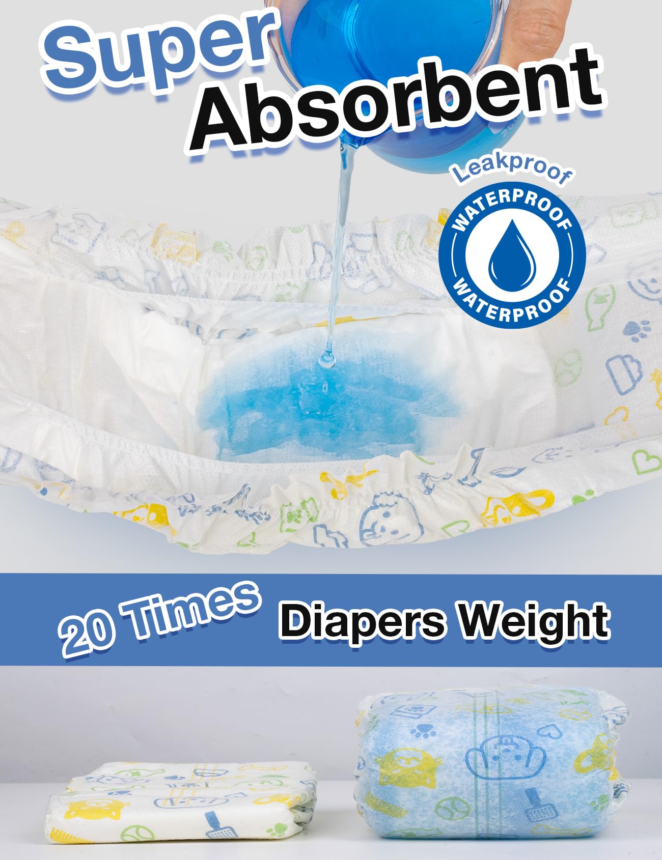 Dono Disposable Male Dog Diapers - 48 Pack: Super Absorbent Male Dog Wraps For Small To Large Dogs, 360?Leak-Proof With Wetness Indicator