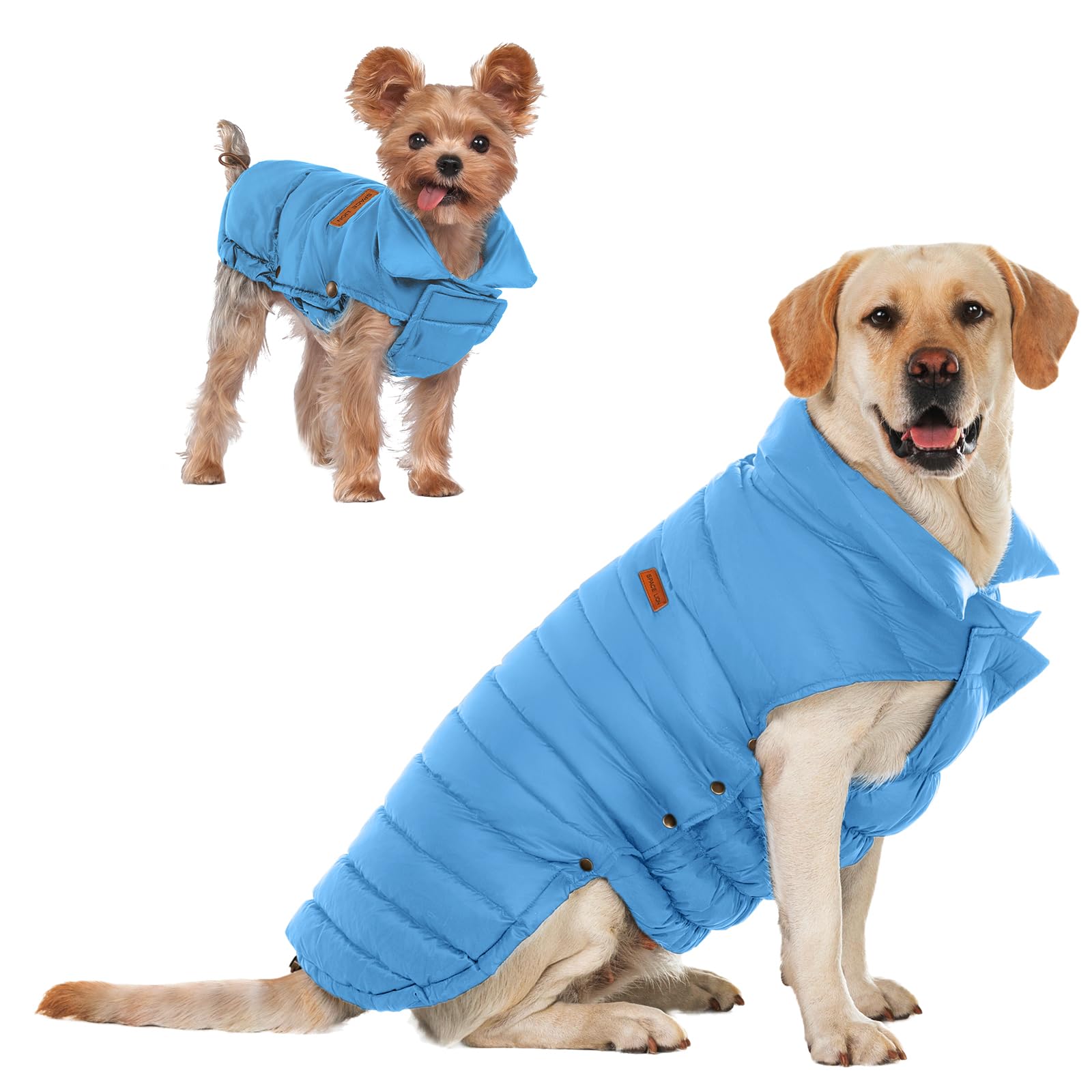 Space Lion Puffer Jacket, Down Winter Coat, Waterproof, Windproof, Lightweight Jacket, Adjustable Fit For Small To Large Dogs (B