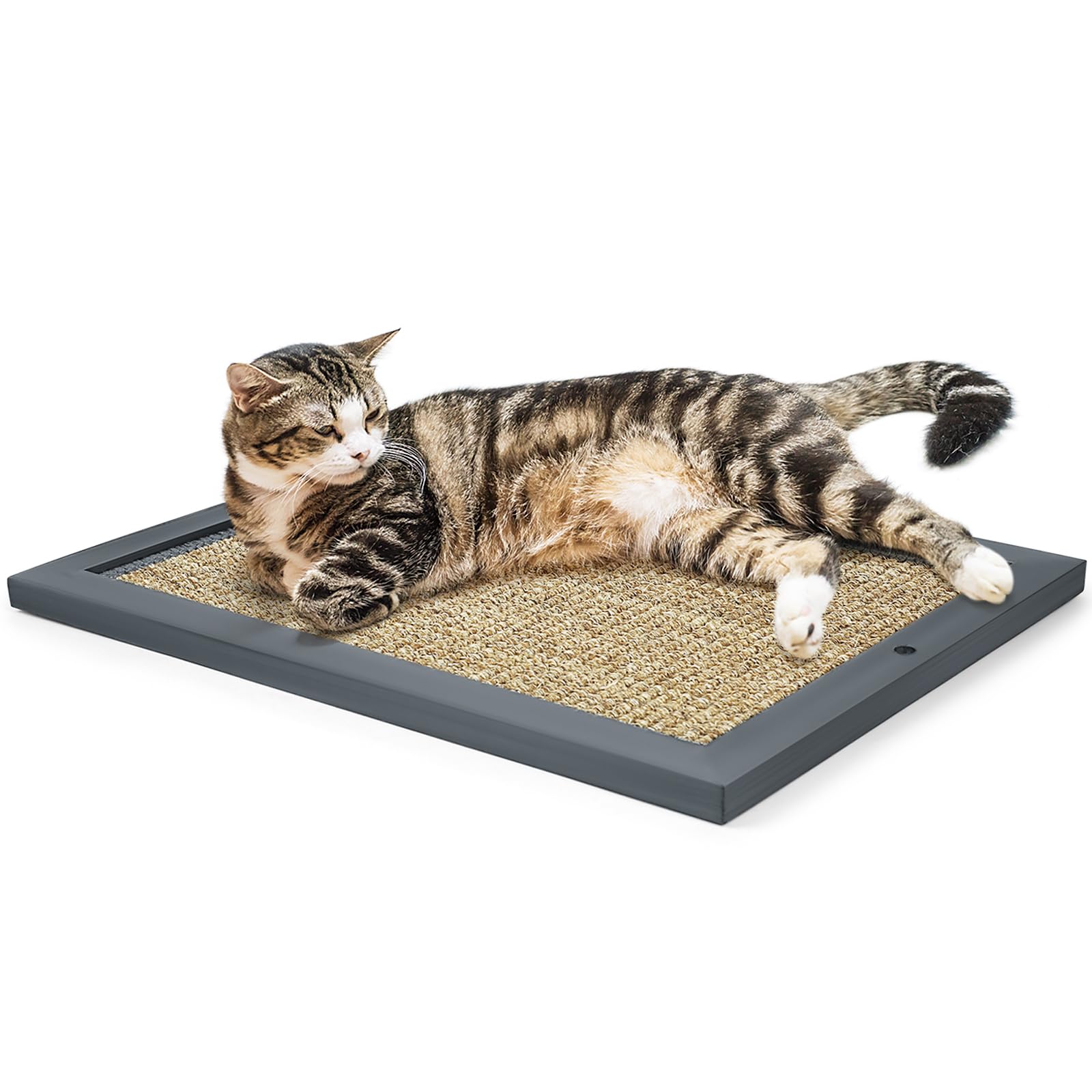 SolidChoice Cat Scratching Post, Natural Wooden Sisal Cat Wall Scratcher, Floor or Wall Mounted Vertical Cat Scratch Pad for Ind