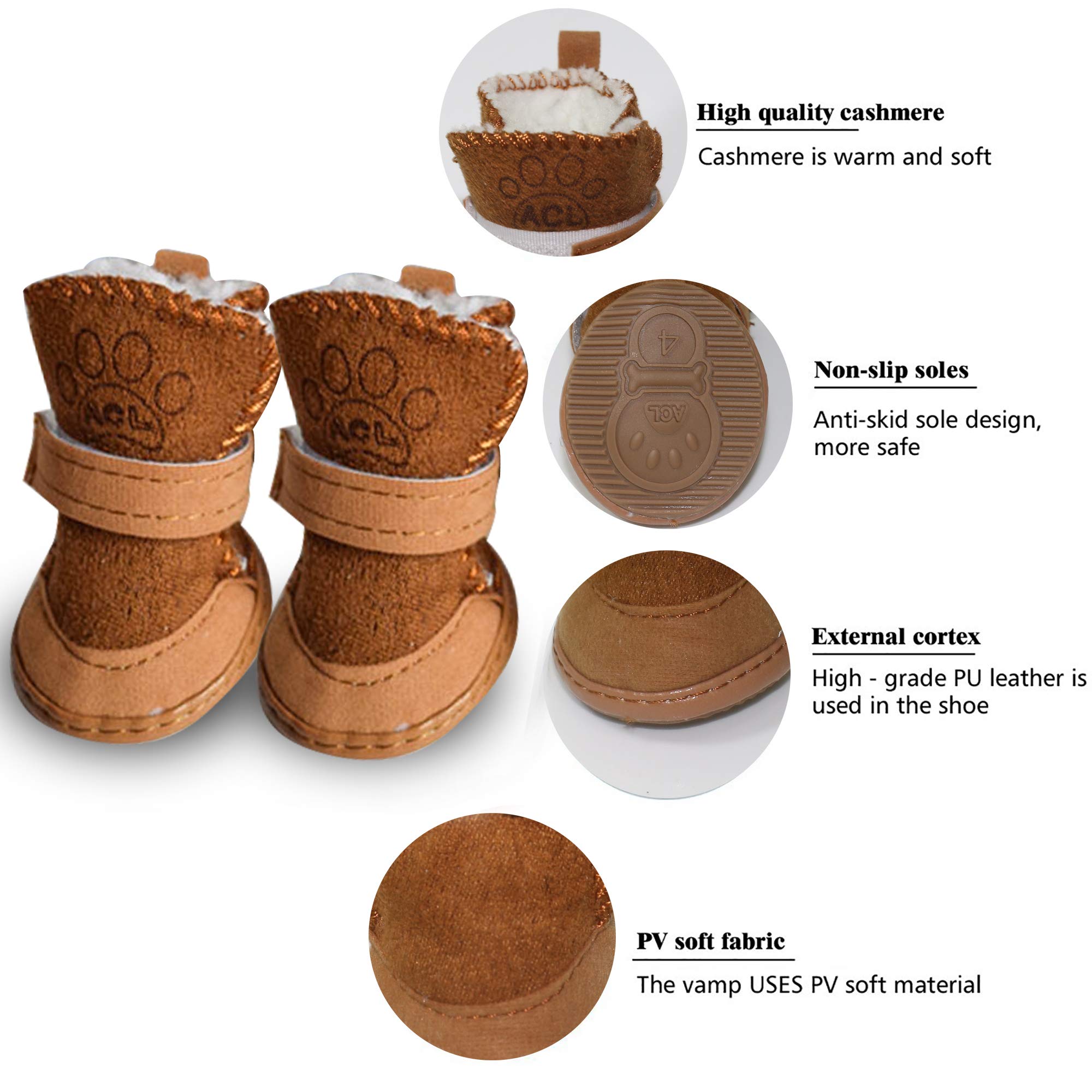 Dog Boots Paw Protector, Anti-Slip Dog Shoes,Dog Australia Boots Pet Antiskid Shoes Winter Warm Skidproof Sneakers, For Small Do