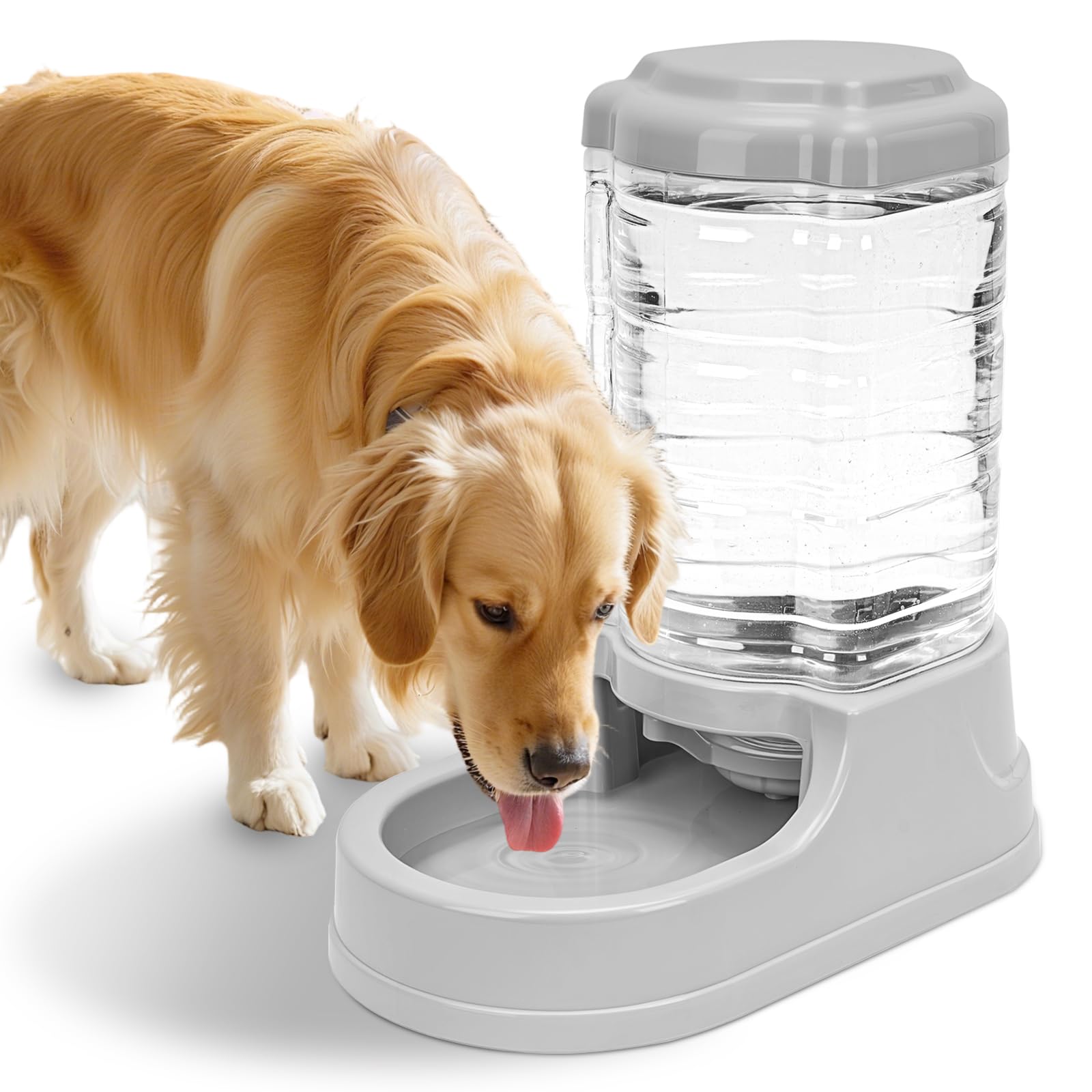 Kenond 2.5 Gallon Automatic Dog Water Dispenser, Gravity Water Bowl for Dogs, 9.5L Large Dog Water Bowl Dispenser, Suitable for 