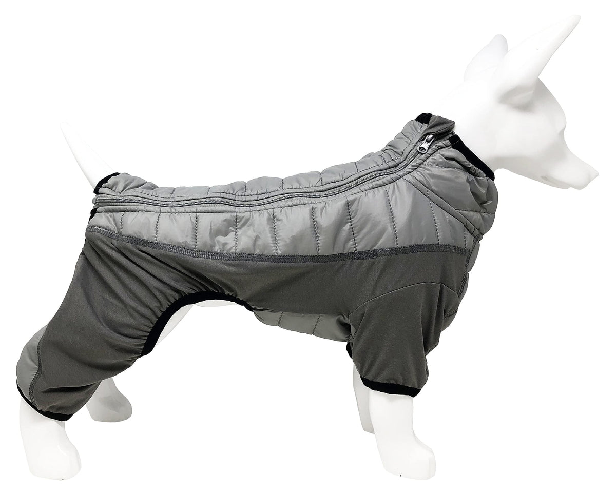 Pet Life Aura-Vent Lightweight 4-Season Stretch and Quick-Dry Full Body Dog Jacket, LG, Grey