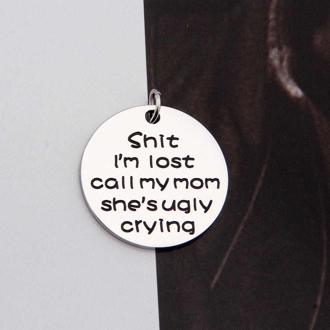 Zuo Bao Funny Dog Cat Pet Id Tag Shit I'M Lost Call My Mom She'S Ugly Crying Stainless Steel Pet Tags (Pet Id Tag)