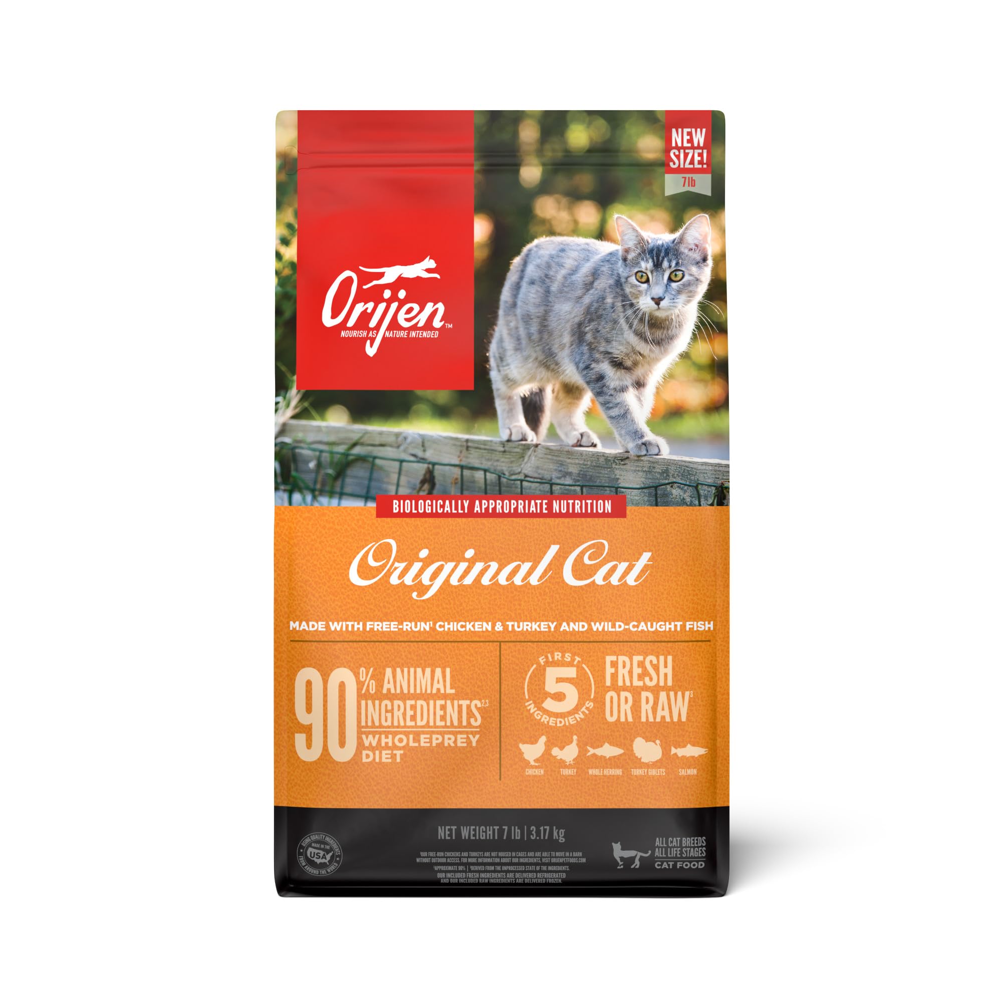 ORIJEN Grain Free High Protein Premium Dry Cat Food Original Recipe 7lb Bag