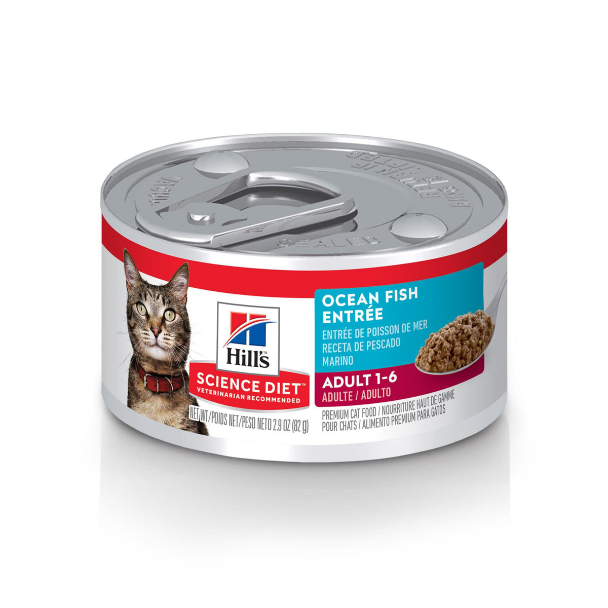 Hill'S Science Diet Adult 1-6, Adult 1-6 Premium Nutrition, Wet Cat Food, Ocean Fish Minced, 2.9 Oz Can, Case Of 24