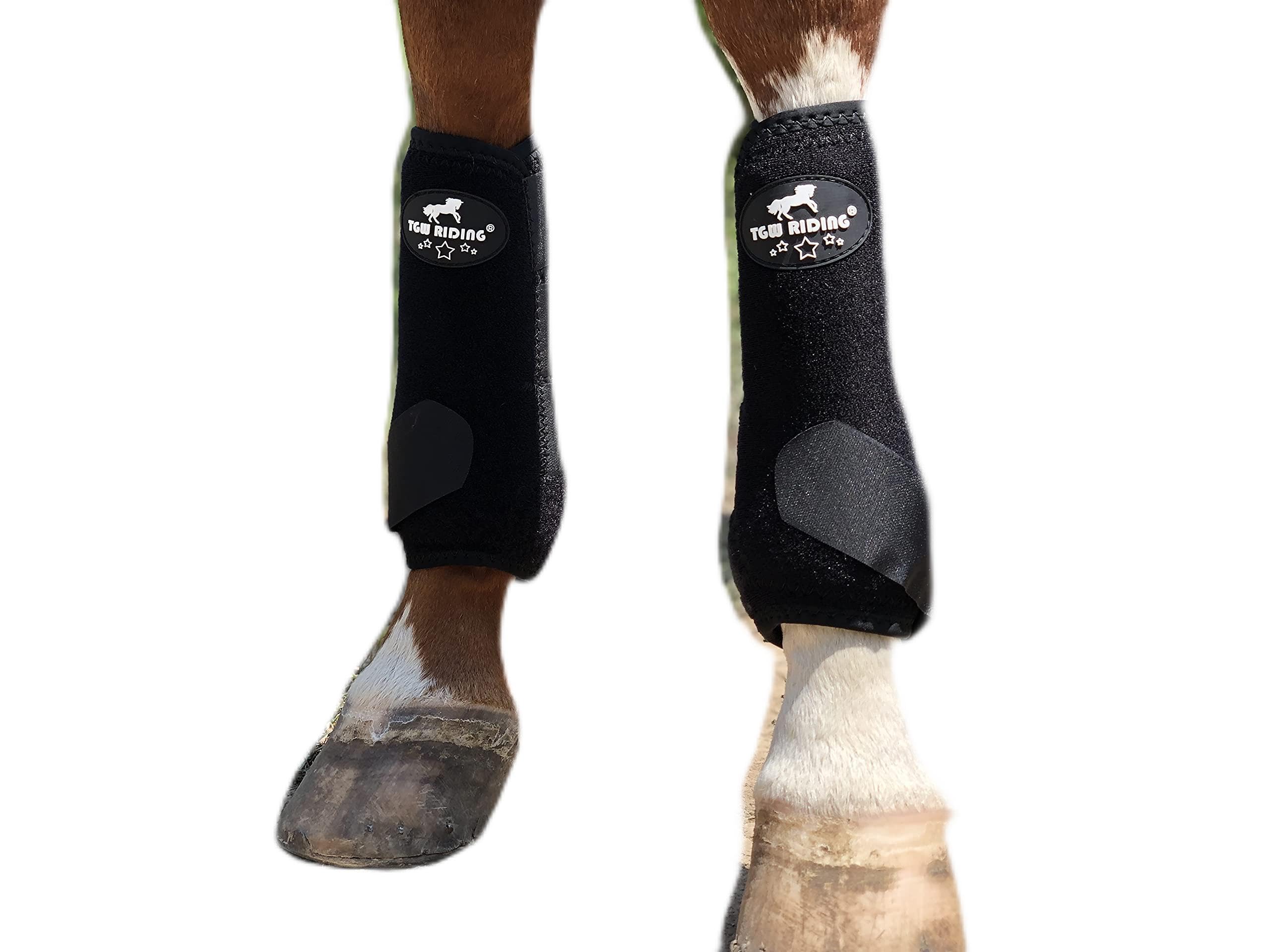 Tgw Riding Equine Sports Medicine Ventech Elite Front Leg Boot, Pair (Black, S)