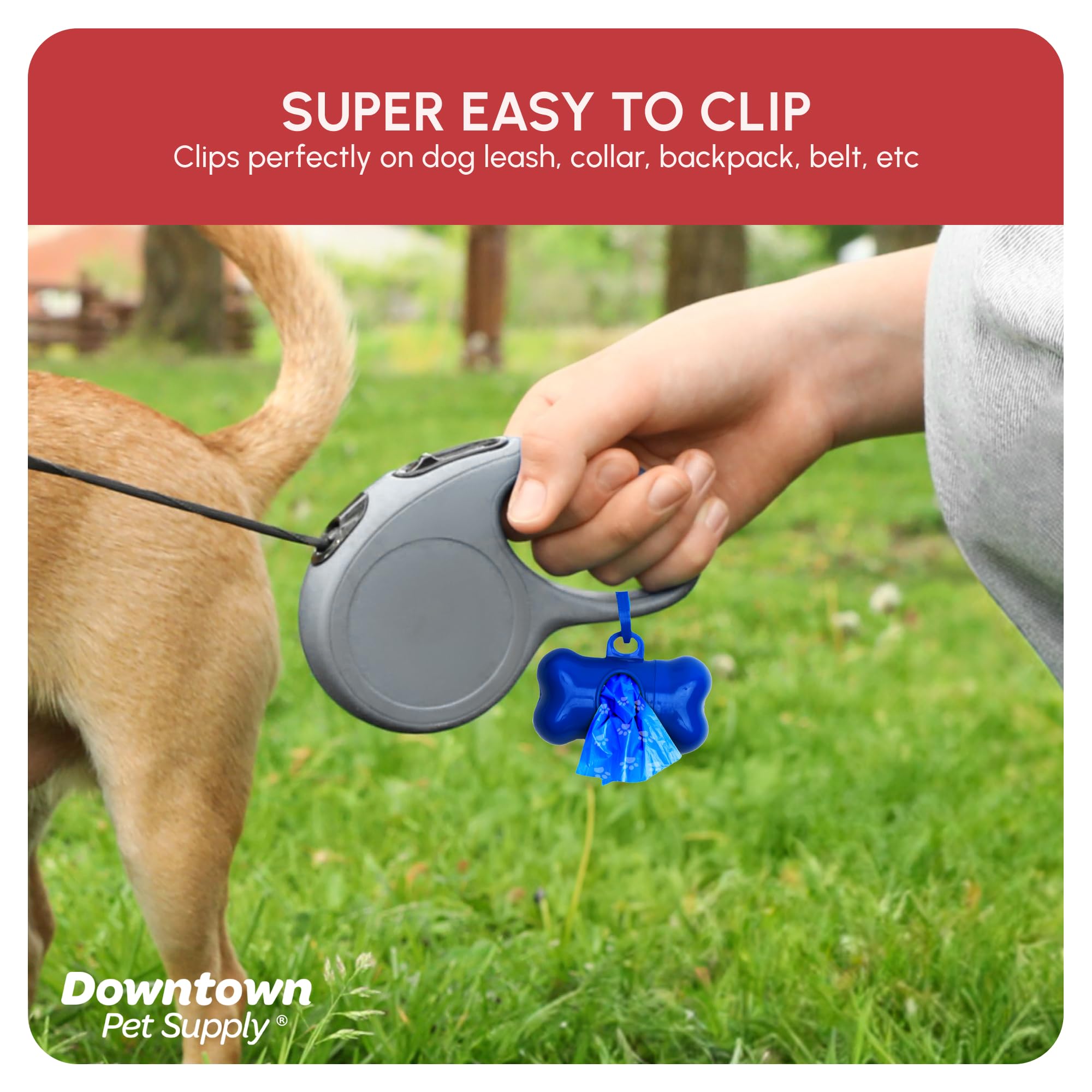Downtown Pet Supply Poop Bags for Dogs with Dispenser, 960 Count - Leak-Proof Dog Waste Bags and Bone-Shaped Dog Poop Bags Holde