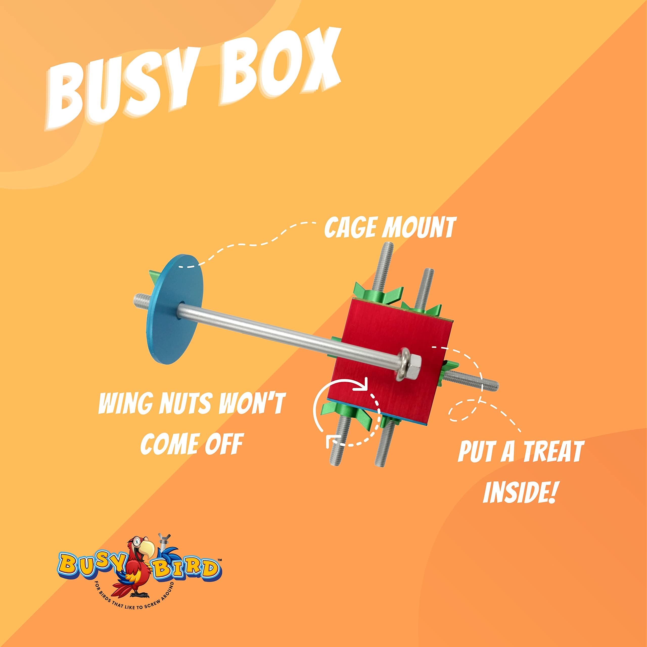 Busy Box Bird Foraging Toy | Interactive Treat Dispenser | Promotes Natural Foraging Behavior | Bird Cage Accessories For Medium