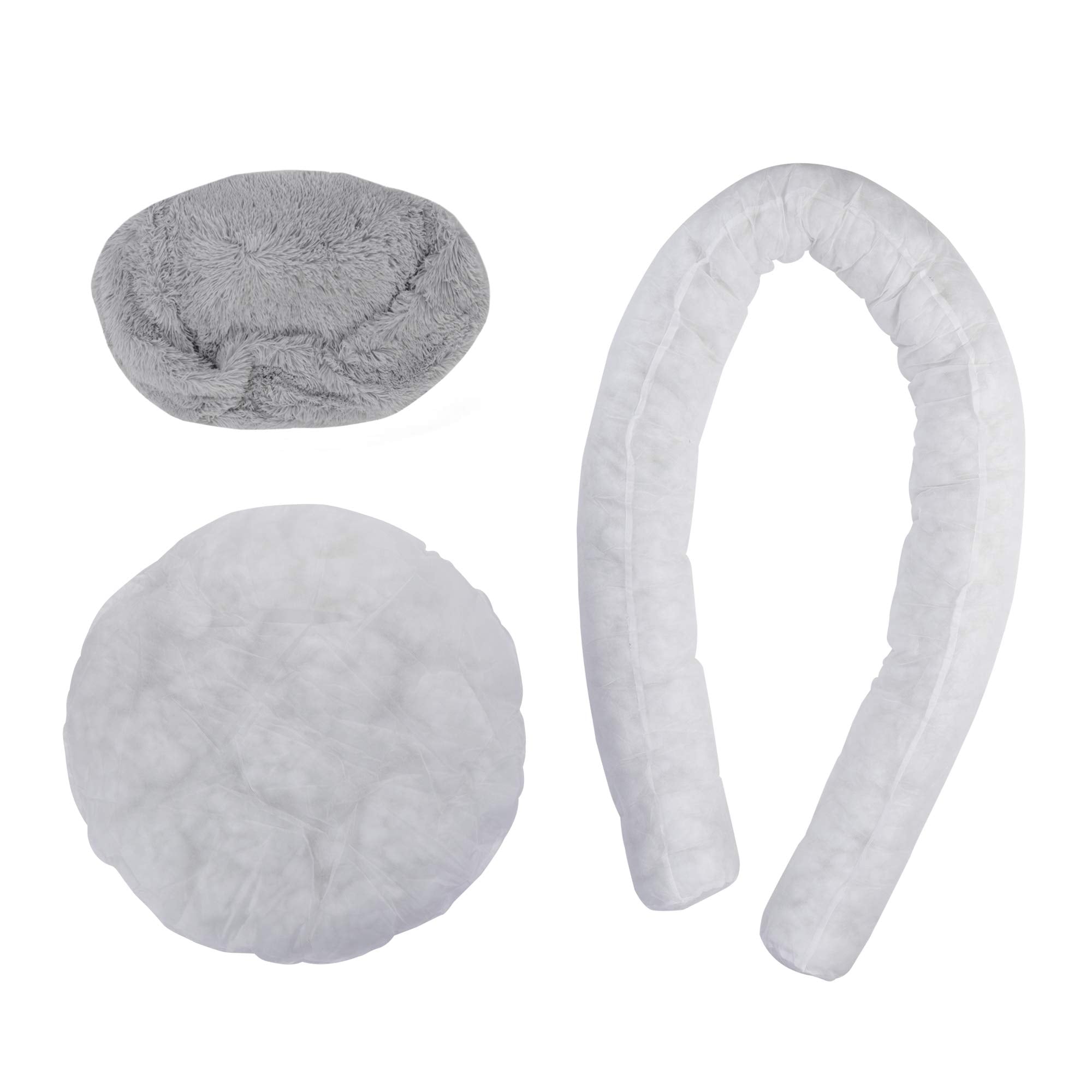 Donut Dog Bed Calming Ultra Soft Shag Faux Fur Dog Bed Comfortable Donut Cuddler For Dogs And Cats,Self Warming And Washable (30 Inches, Grey)