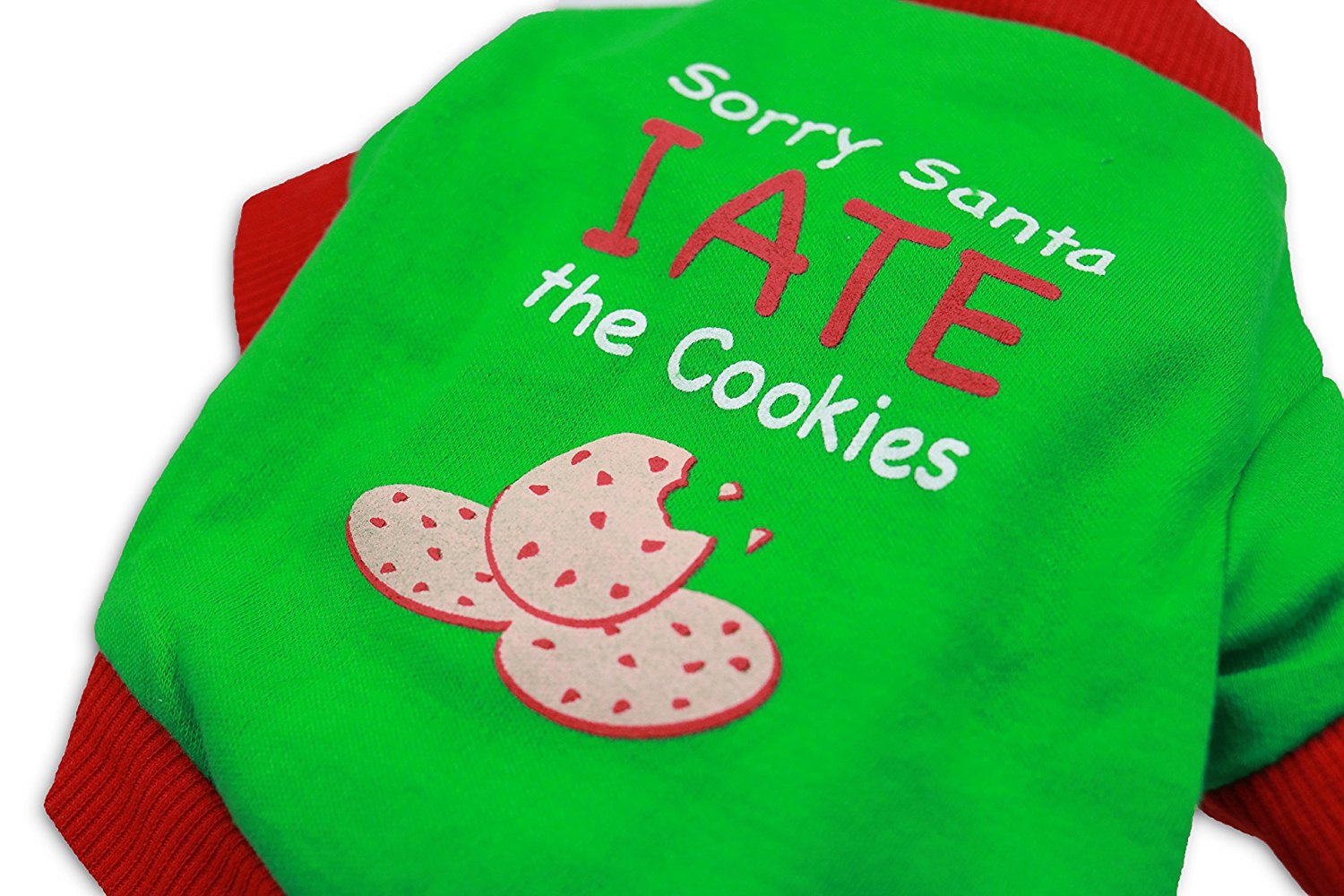 DroolingDog Dog Christmas Shirt Dog Xmas Clothes Pet Holiday Costume Sorry Santa I ATE The Cookie for Small Dogs, Small