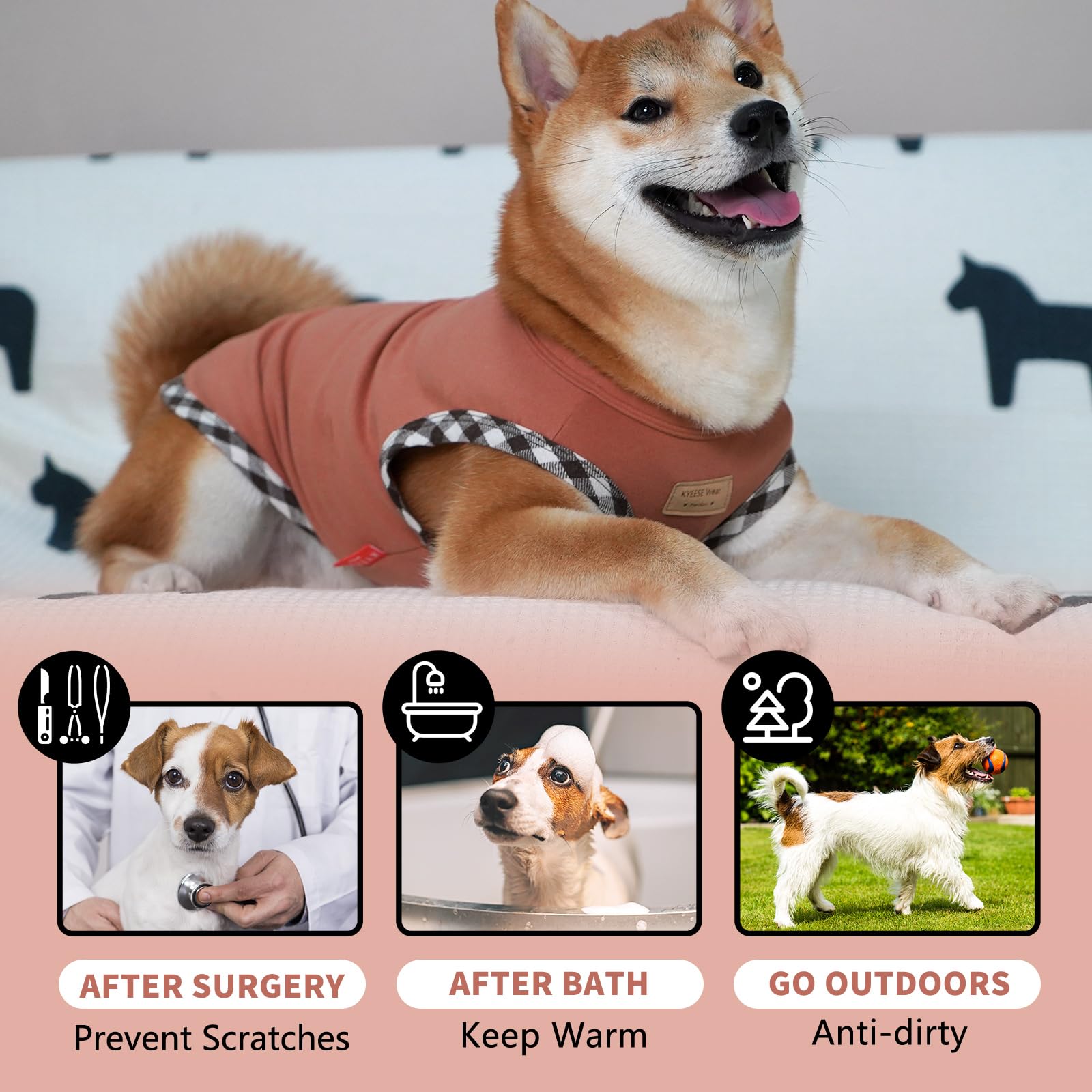 Kyeese 2Pack Dog Shirt Stretchy Sweatshirt Pullover Fleece Coats Lightweight Shirt Vest Sleeveless T-Shirt Soft For Small Dogs,