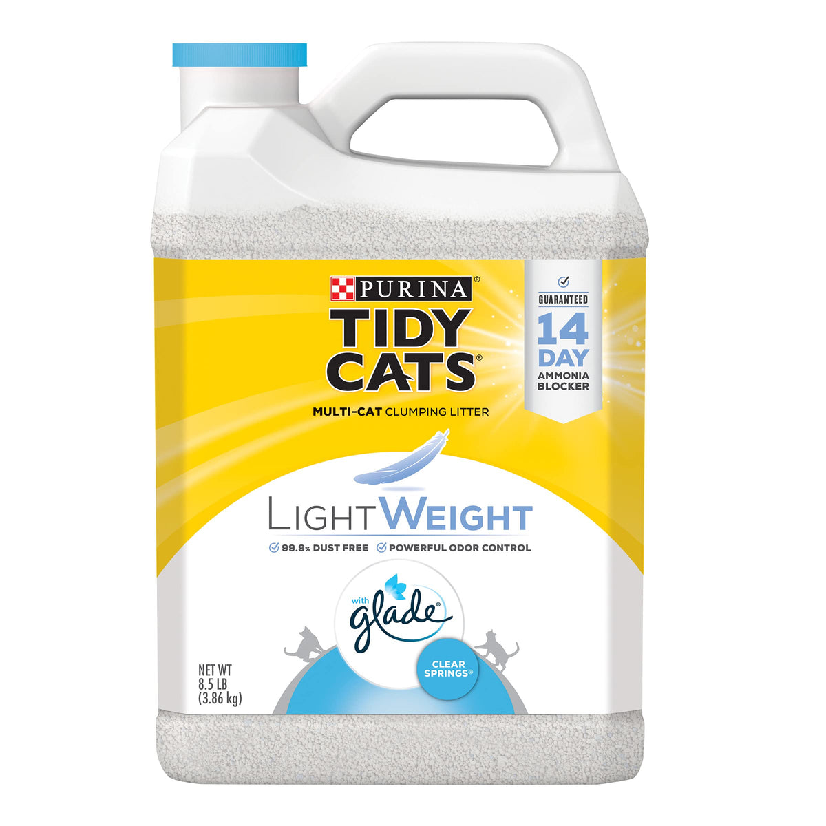 Purina Tidy Cats Low Dust Clumping Cat Litter, Lightweight Glade Clear Springs Multi Cat Litter - (2) 8.5 Lb. Jugs