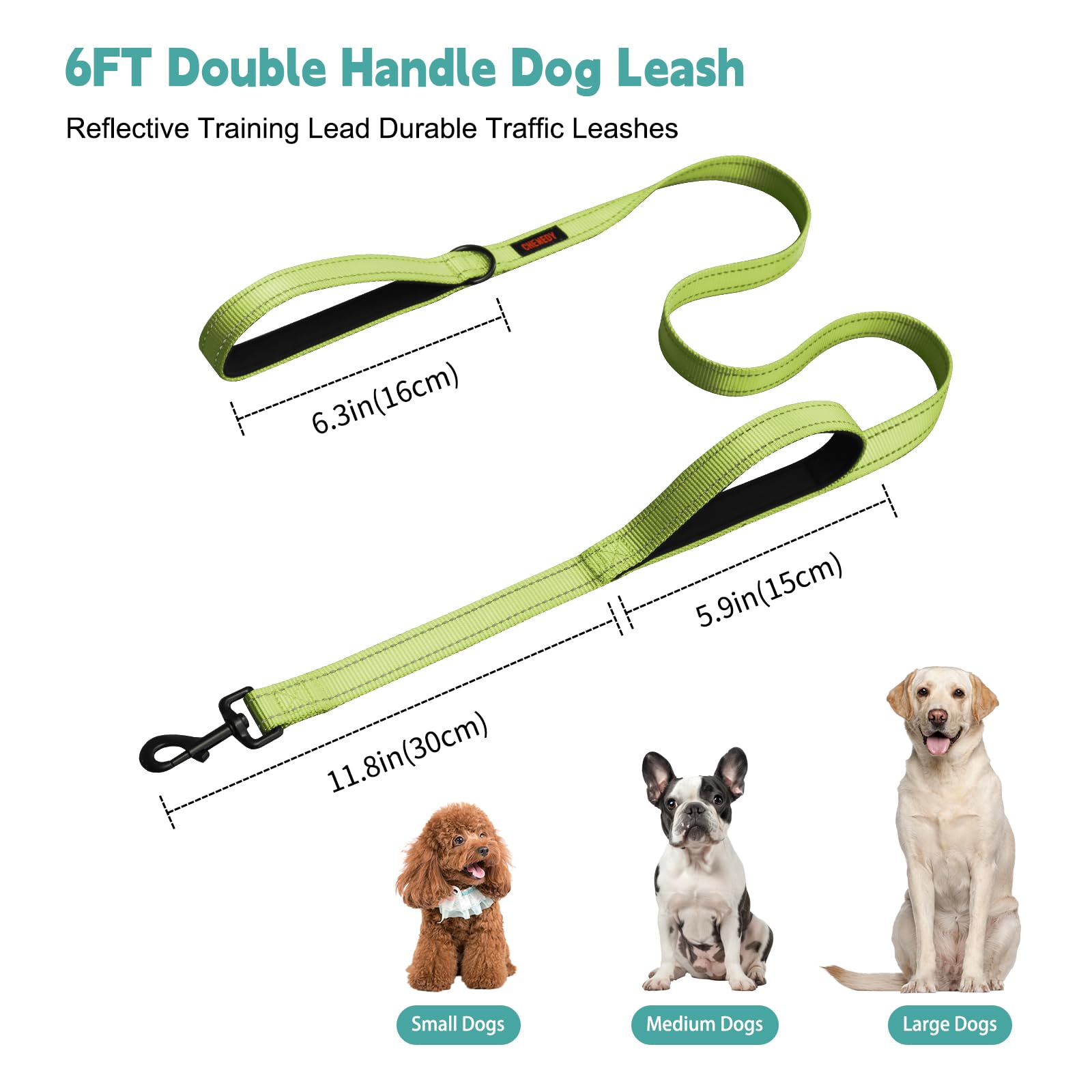 Dog Leash, Heavy Duty Dog Leash, Leashes For Large Breed Dogs, Double Handle Dog Leash, Reflective Training Lead, Perfect For Me