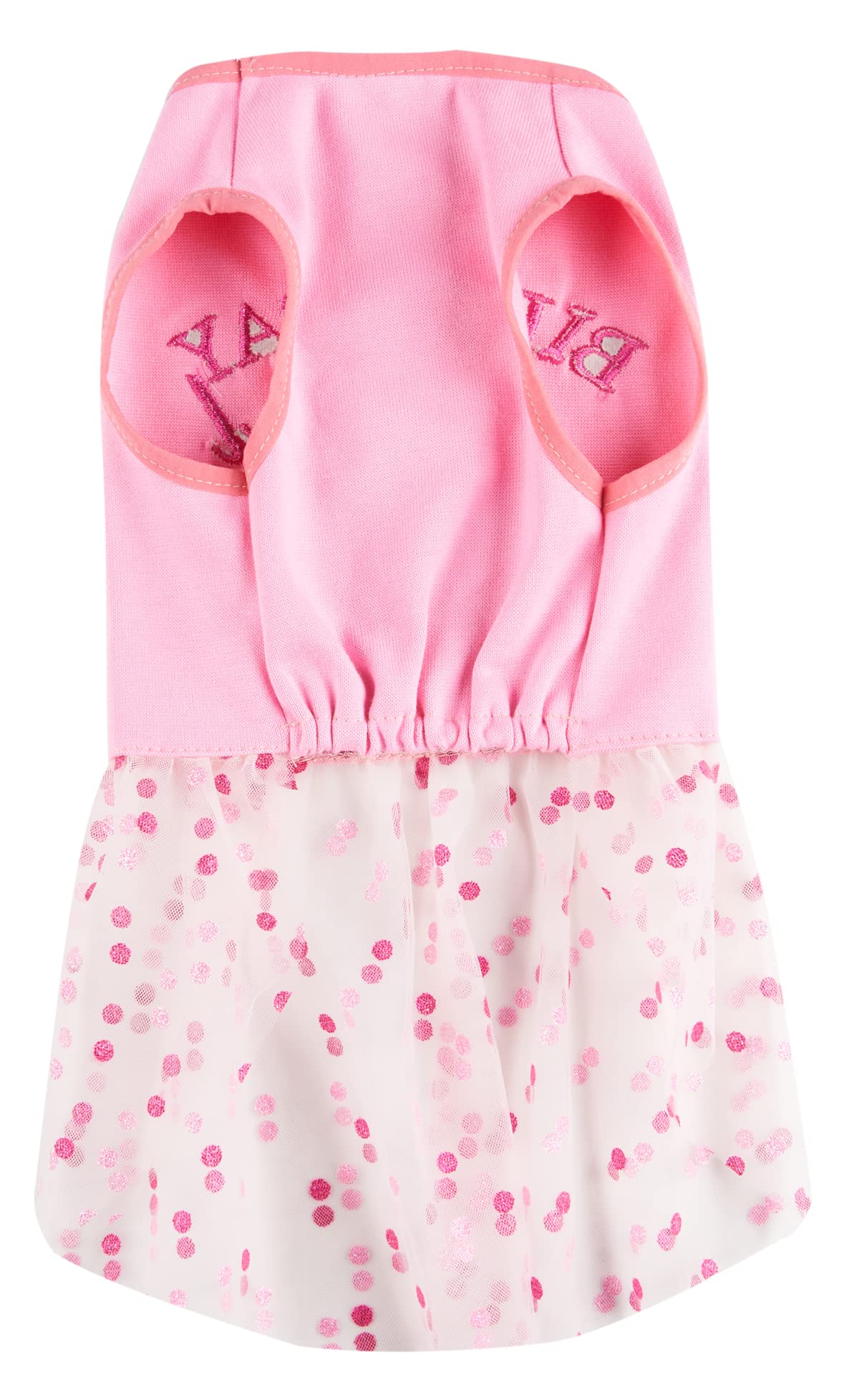 Birthday Cake Birthday Girl Polka Dot Tulle Dog Dress For Small Dogs Girl, Cat Dresses, Princess Pink Small (S) 12' Back